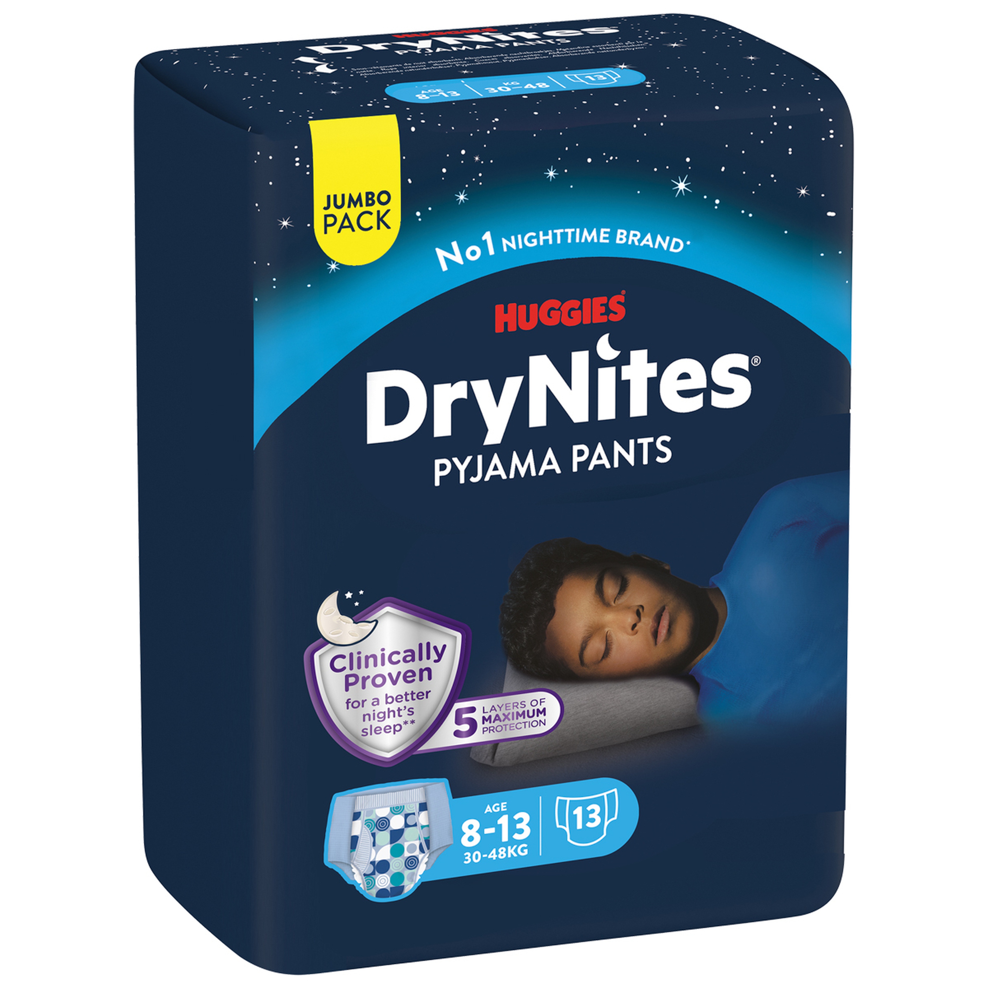 Huggies Drynites 8-15 Y Jumbo Boy 13 piece