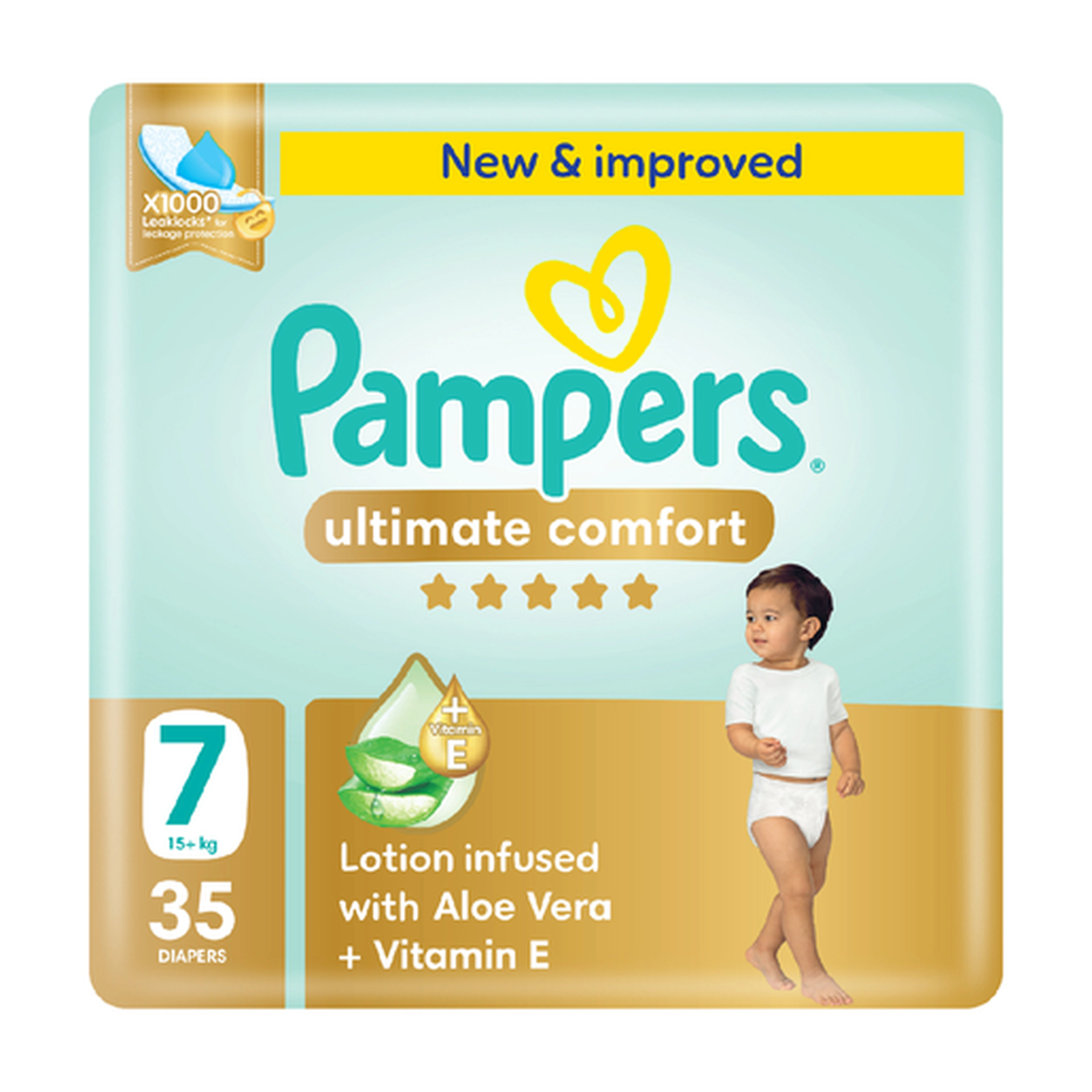 Pampers Ultimate Comfort Taped Diapers, Size 7 (15+Kg)