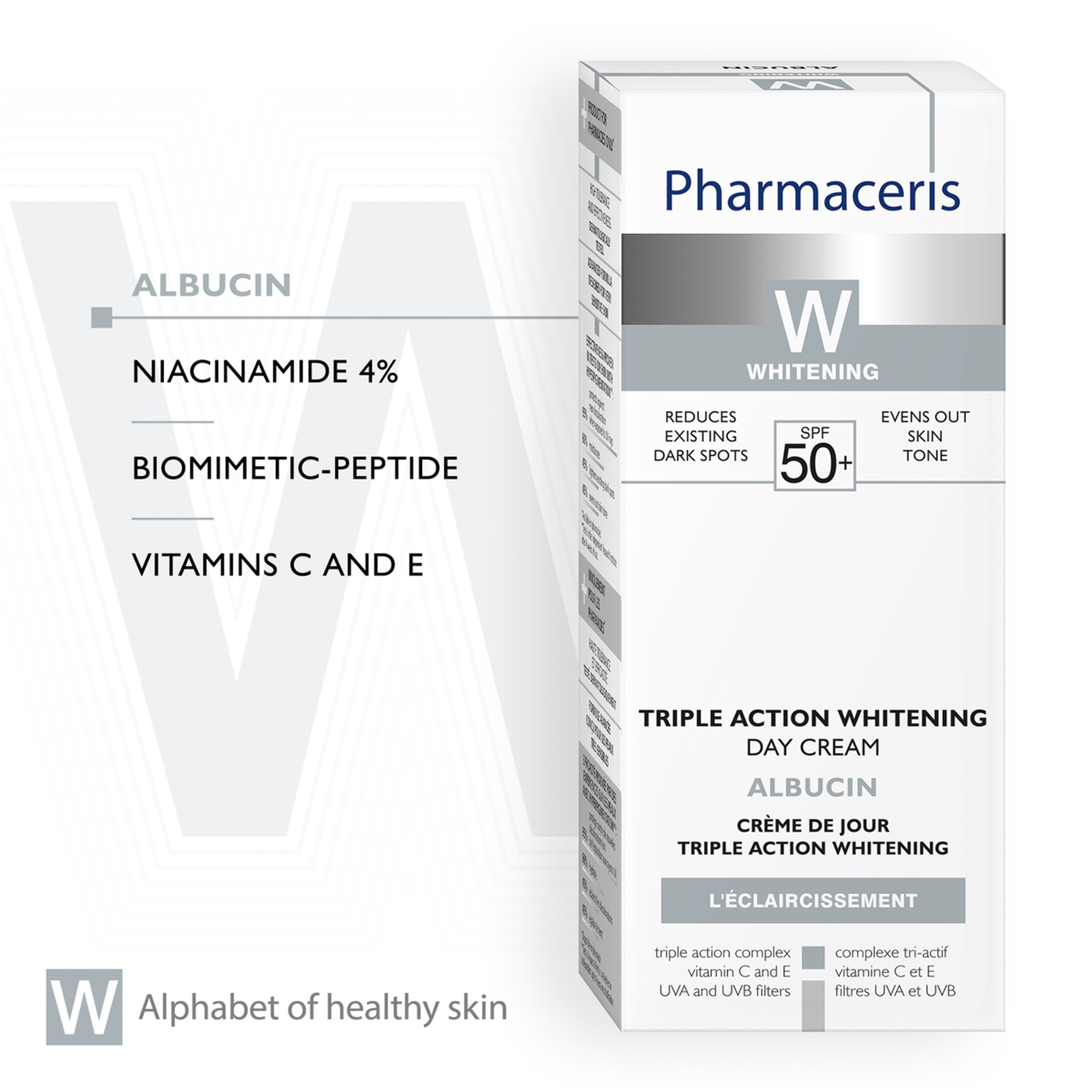 فارماسيرز كريم نهاري للتبييض - ترابل اكشن بمعامل 50 للحماية - 30مل