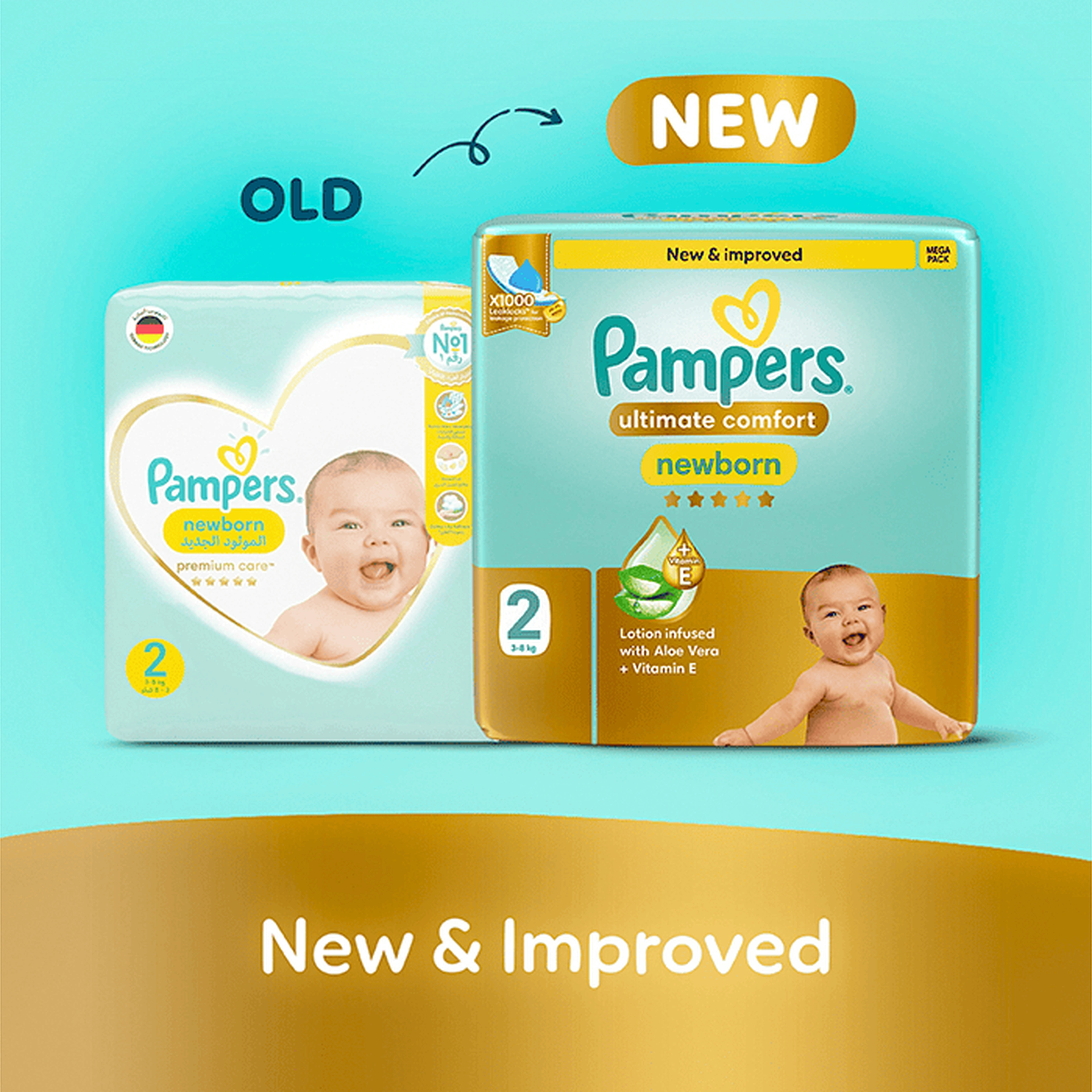 Pampers Rash Protection,New Born Size 2 (3-8Kg)