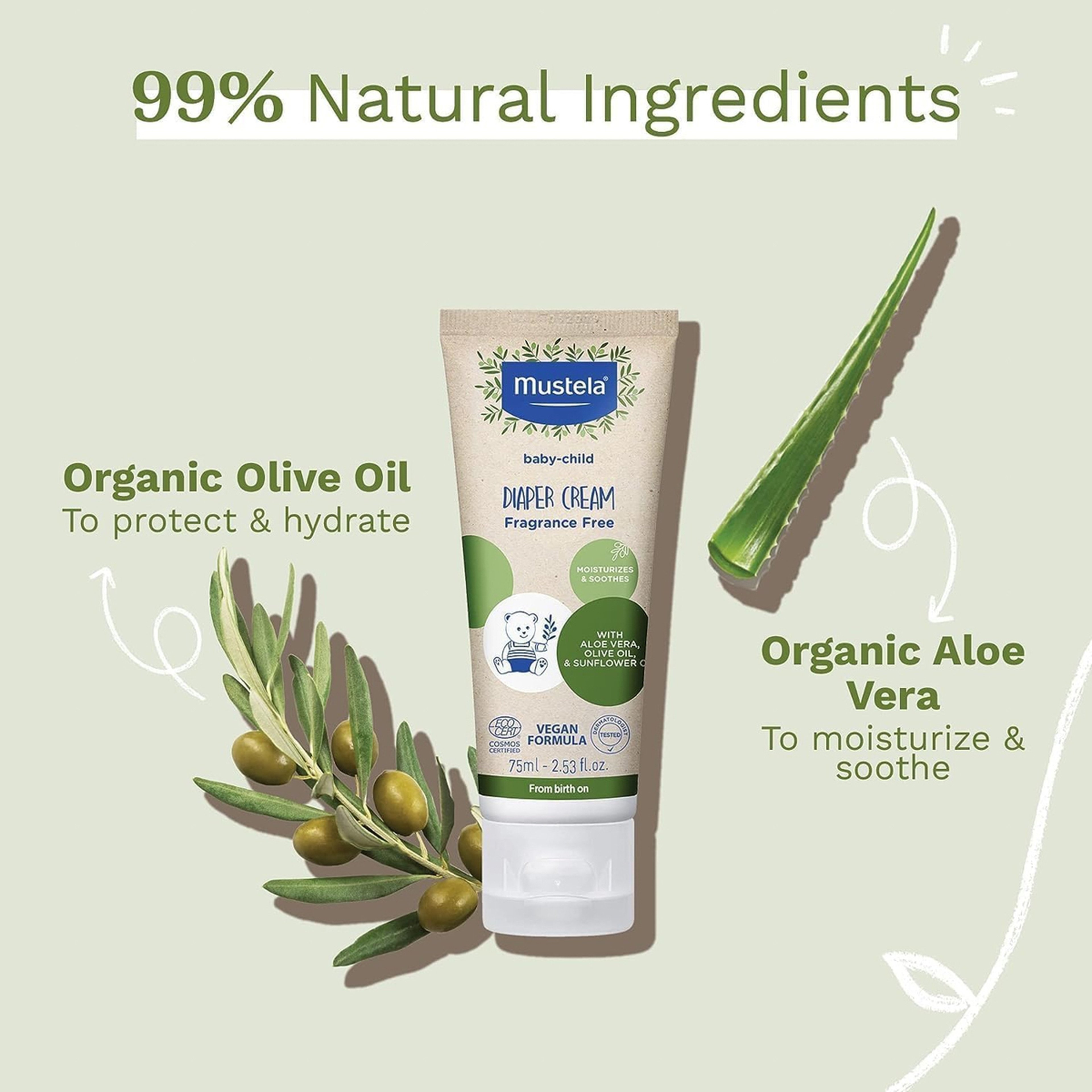 Mustela Organic Diaper cream 75ML