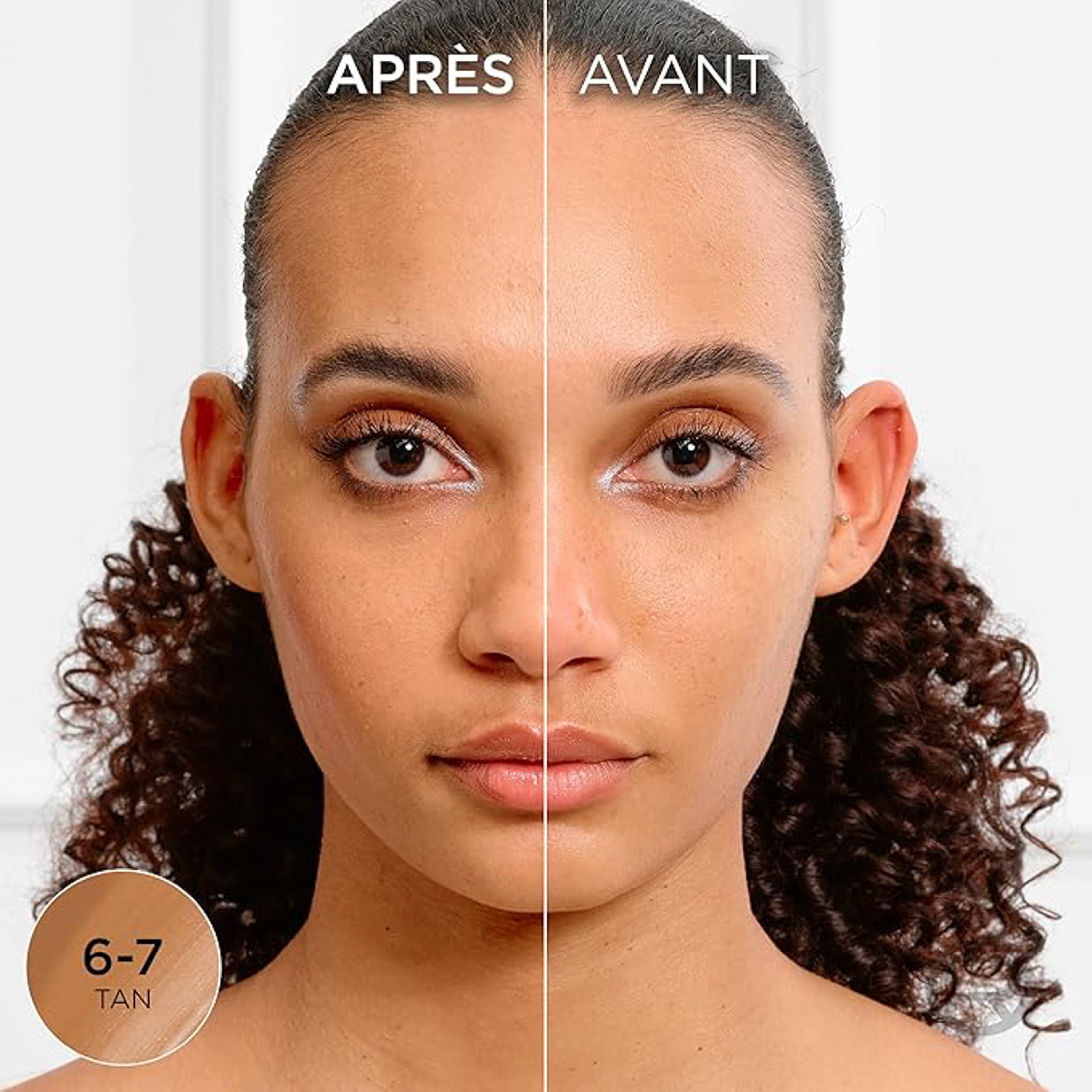 L’Oréal Paris True Match Nude Plumping Tinted Serum, 1% Hyaluronic Acid, Instantly Evens, Brightens, and Hydrates Skin, Shade 6-7, Tan