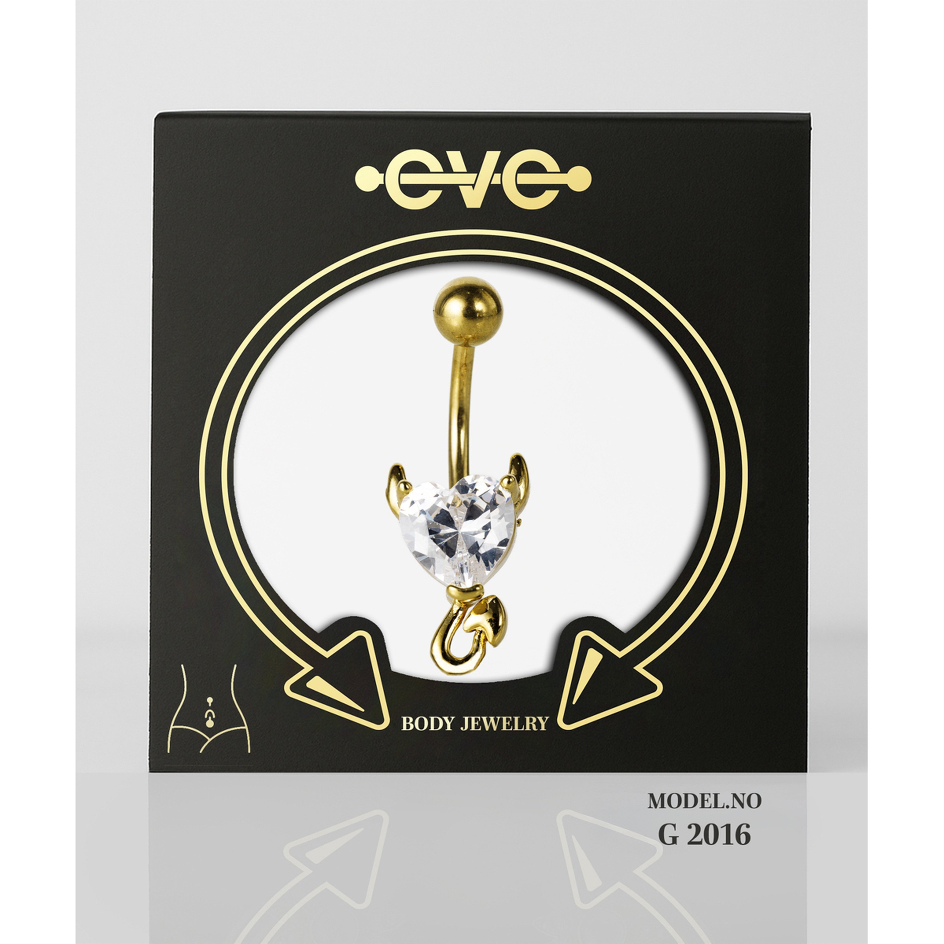 إيف حلق بيرسينغ للسرة - حجر زركون قلب B016