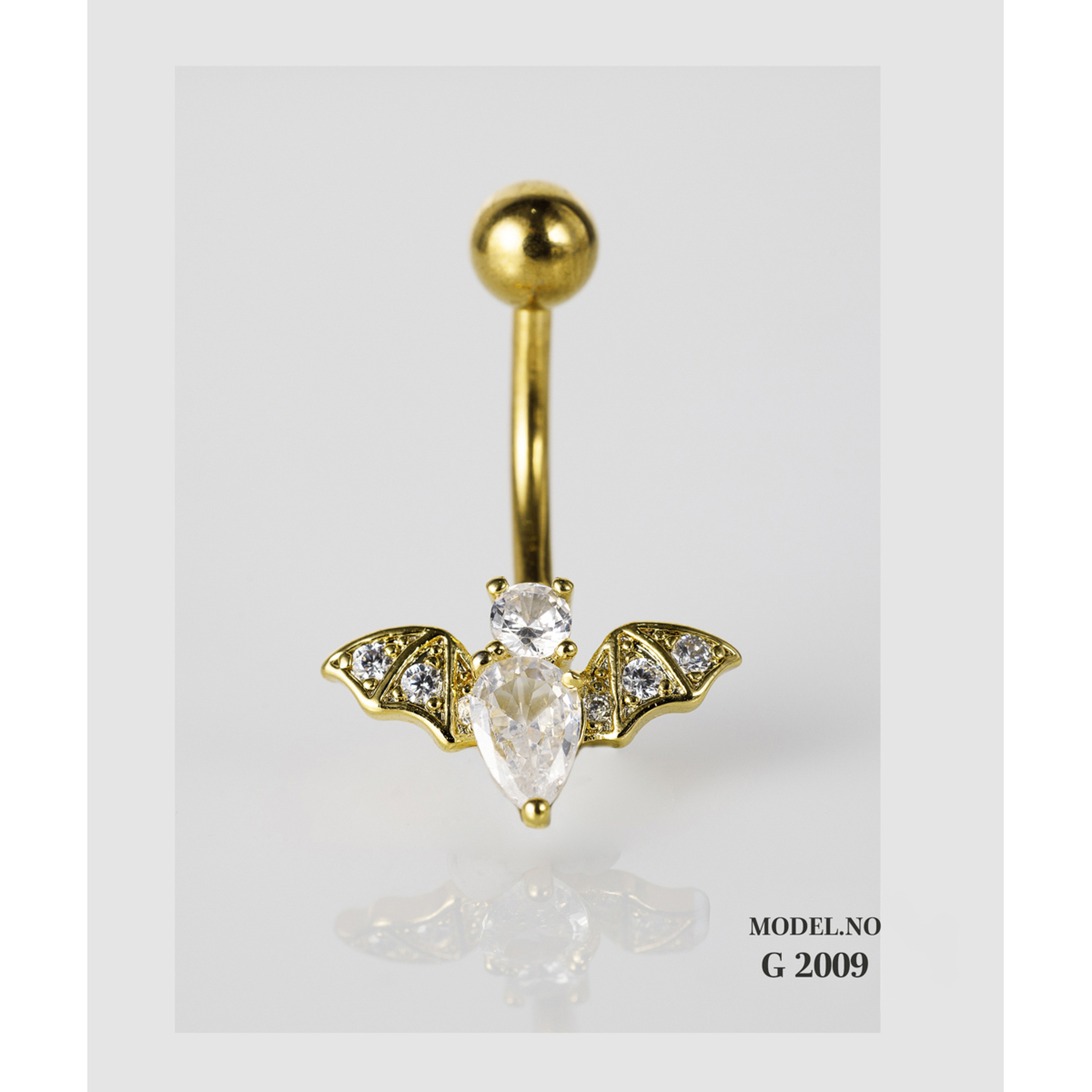 إيف حلق بيرسينغ للسرة - فراشة & فص دائري B009