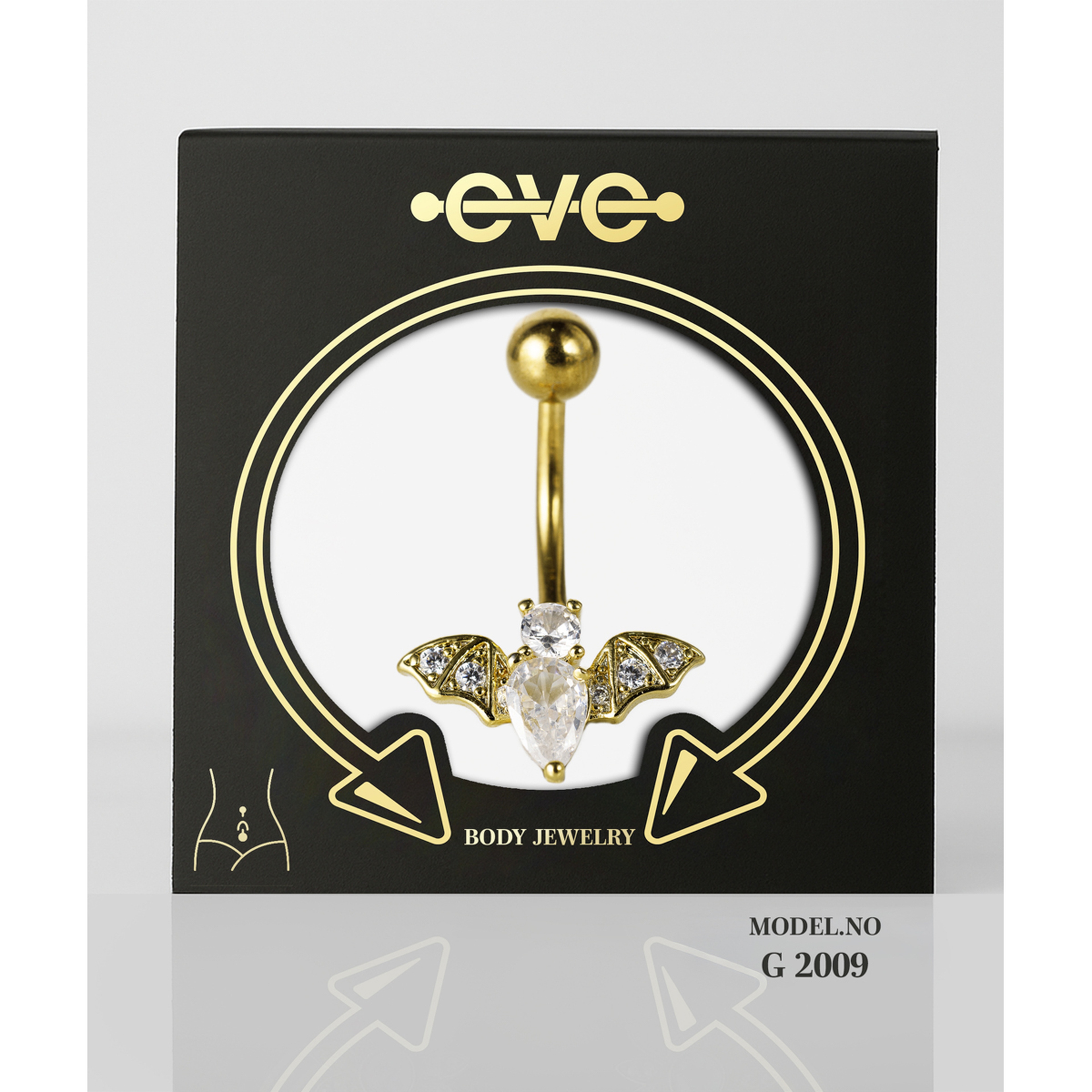 إيف حلق بيرسينغ للسرة - فراشة & فص دائري B009