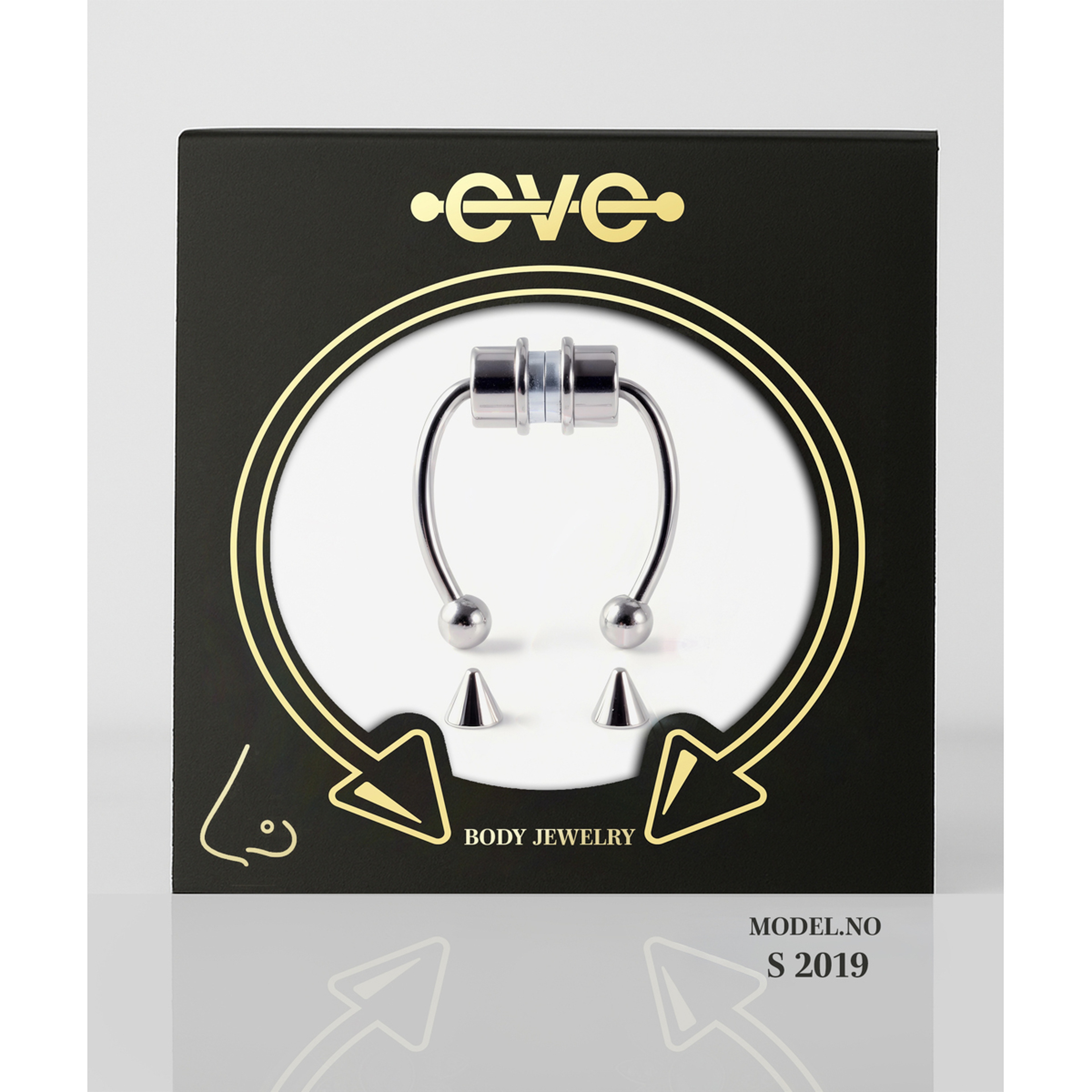 إيف حلق بيرسينغ للأذن - فضي حجر & قلب E018