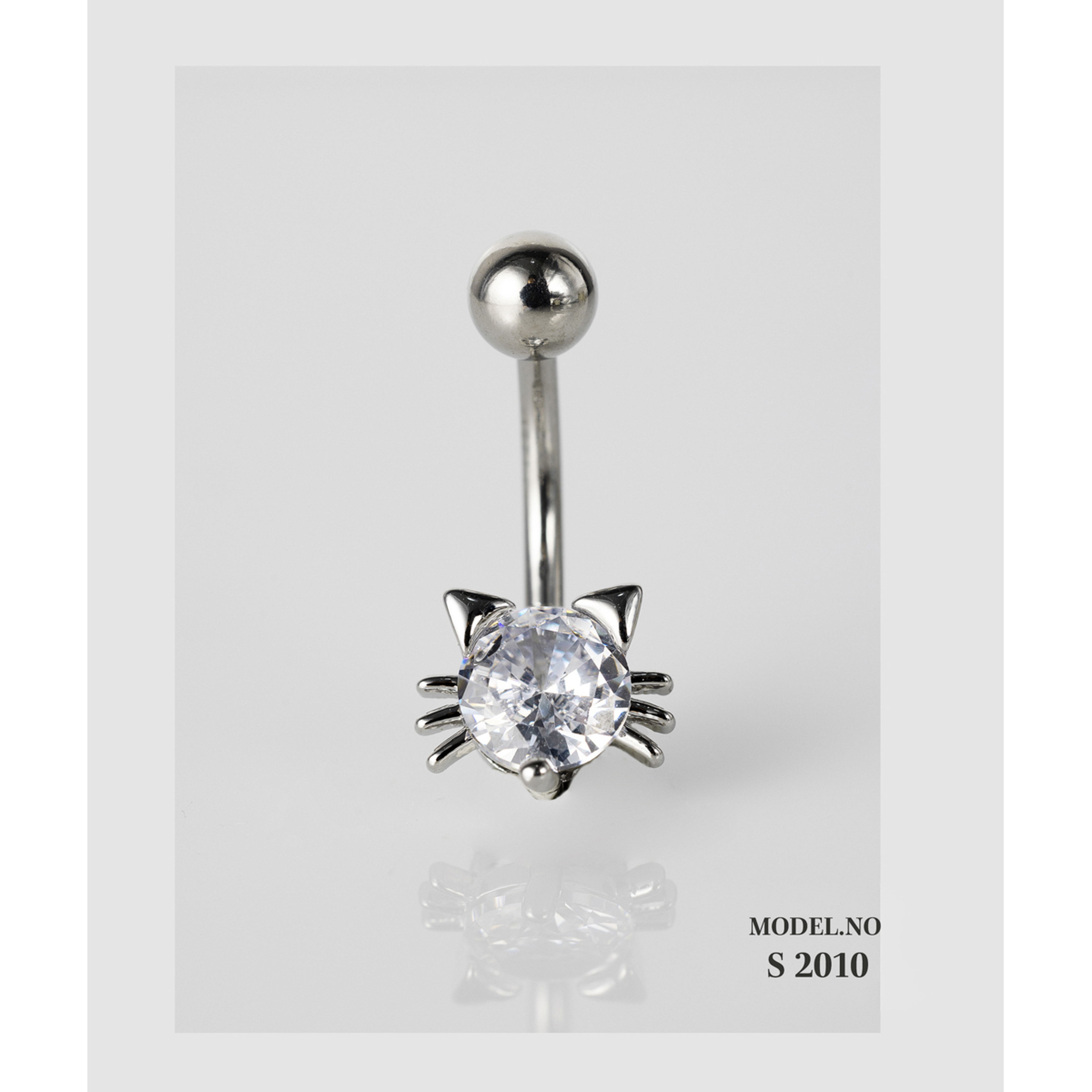 إيف حلق بيرسينغ للأذن - فضي حجر زرقون وردي E009