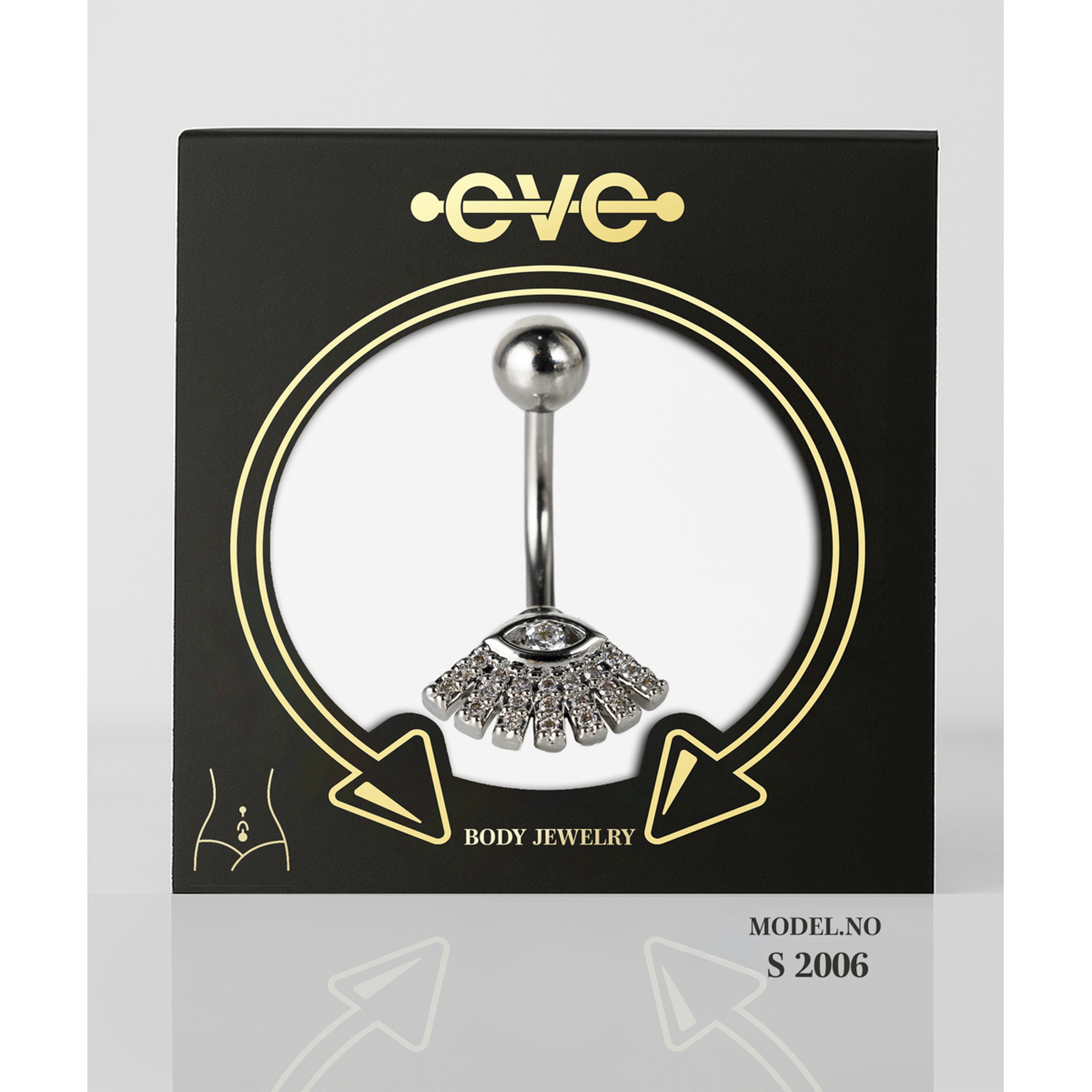 إيف حلق بيرسينغ للأذن - فضي حبل & كورة E005