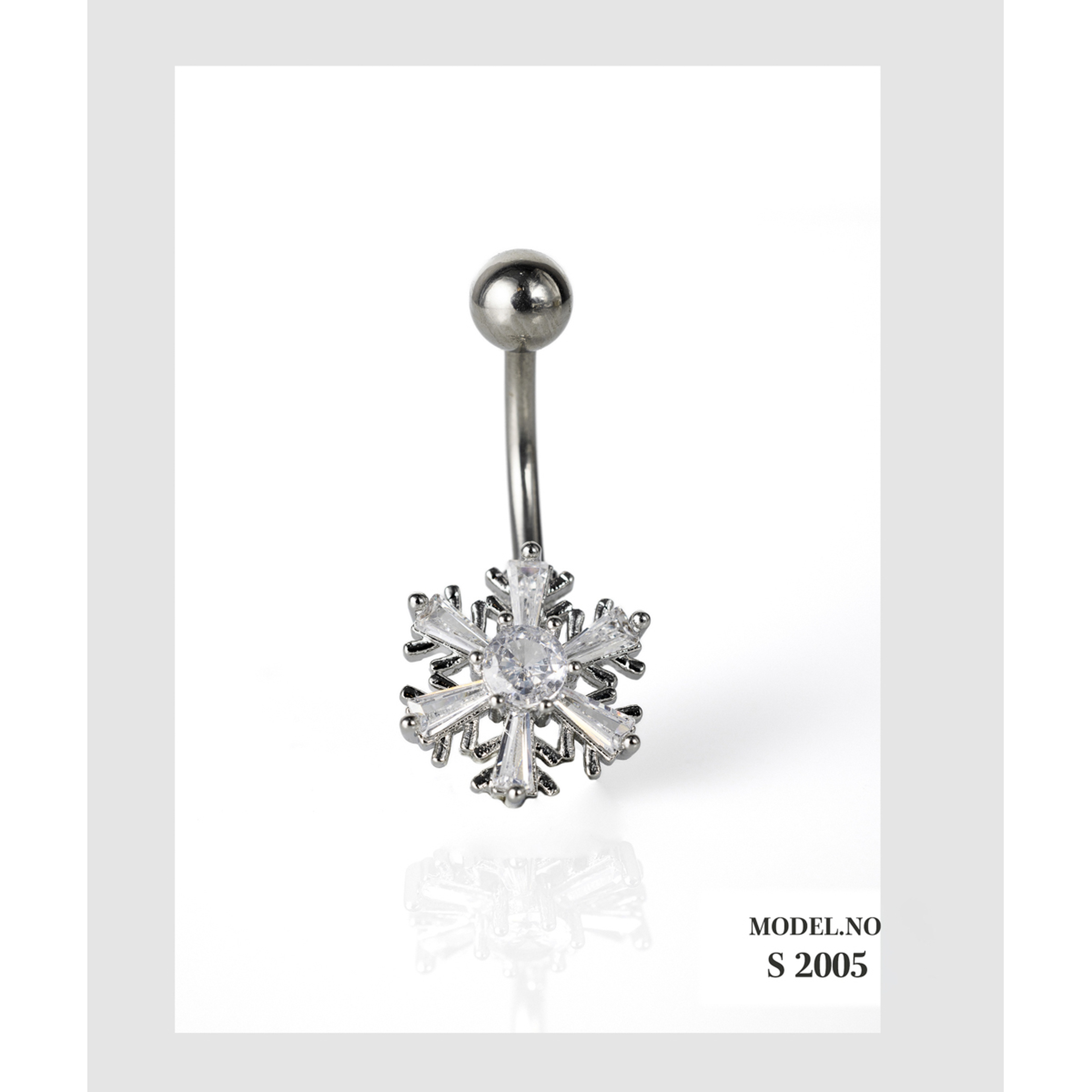 إيف حلق بيرسينغ للأذن - فضي حجر زرقون E004