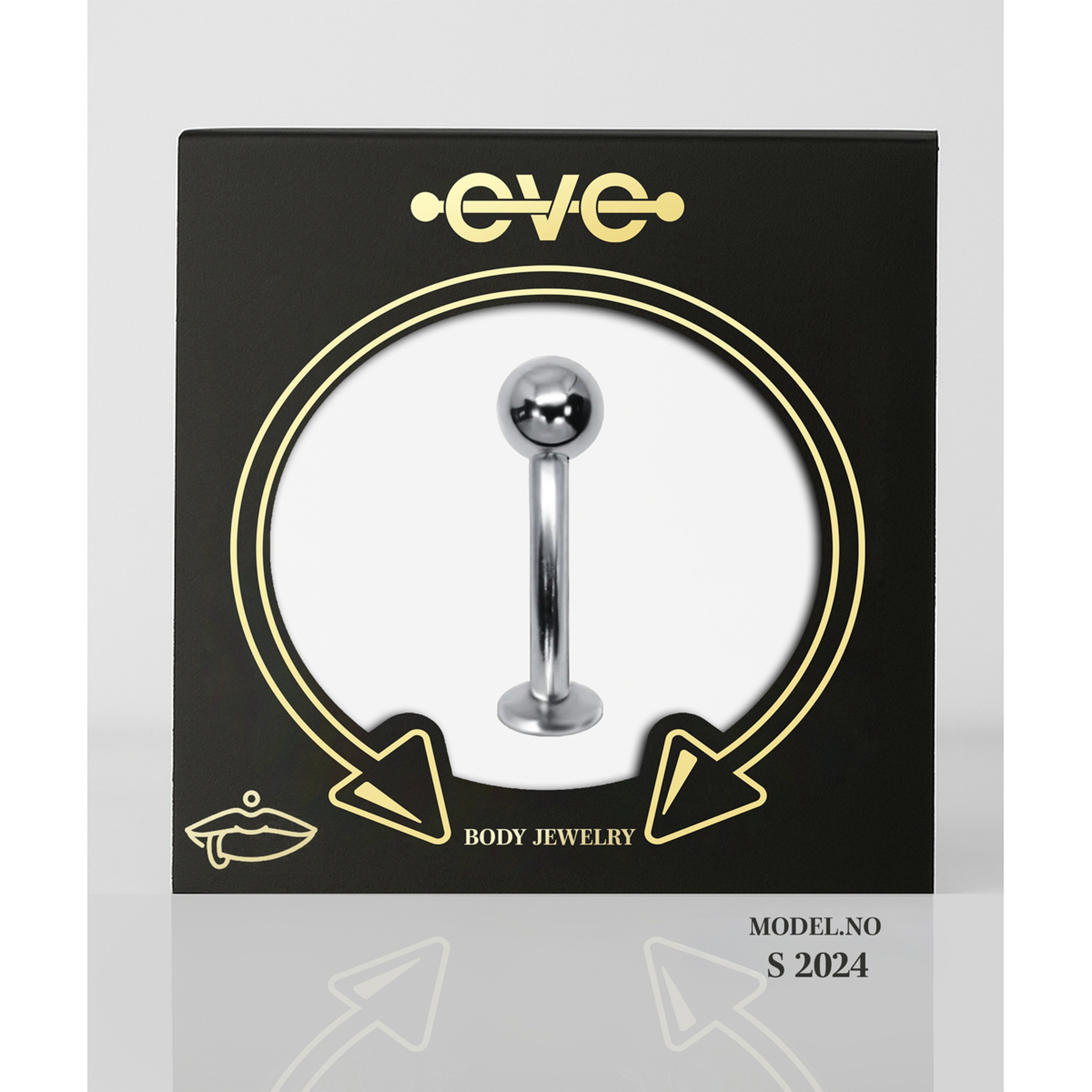 إيف حلق بيرسينغ للأذن - فضي خط مستقيم E023