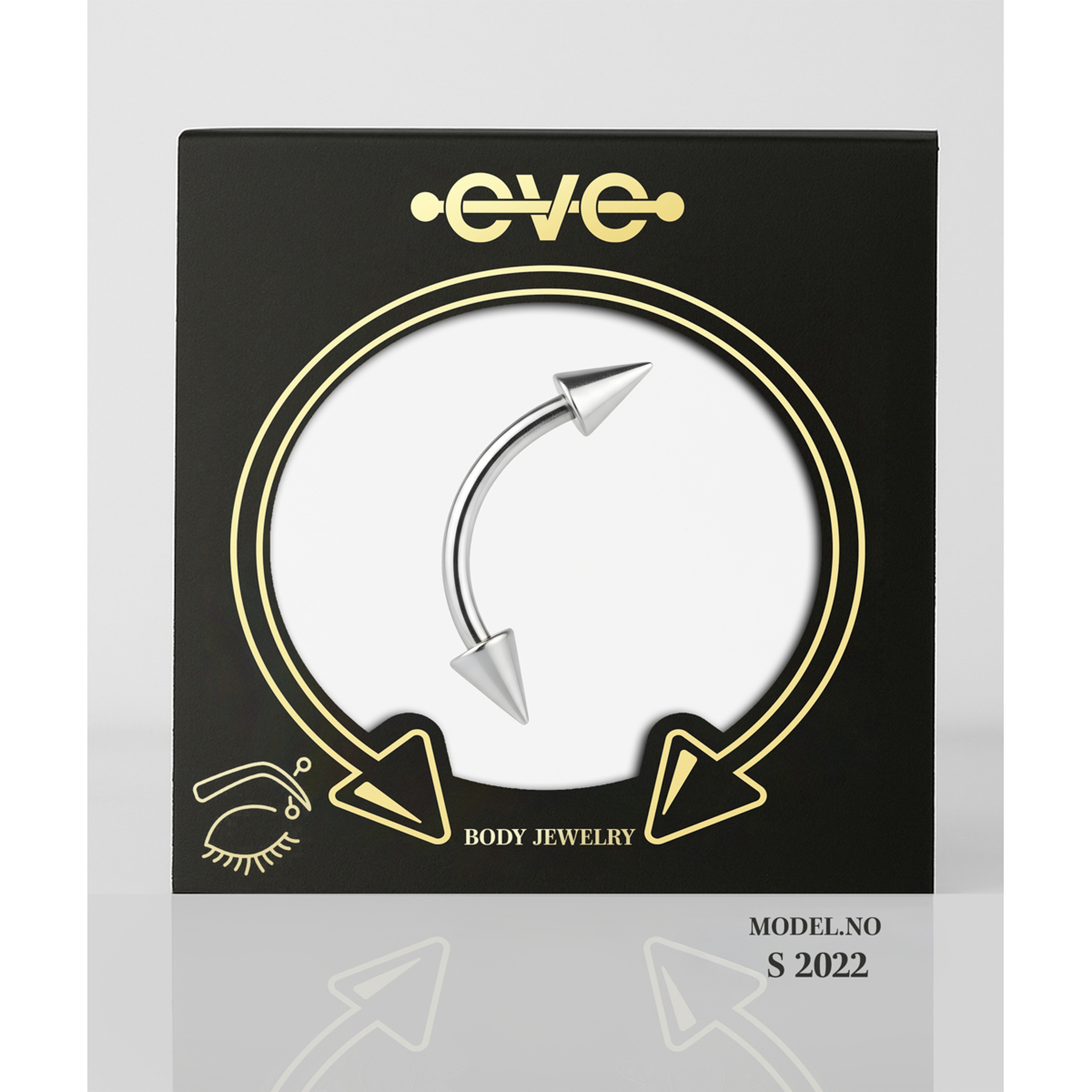 إيف حلق بيرسينغ للأذن - فضي متألق E021