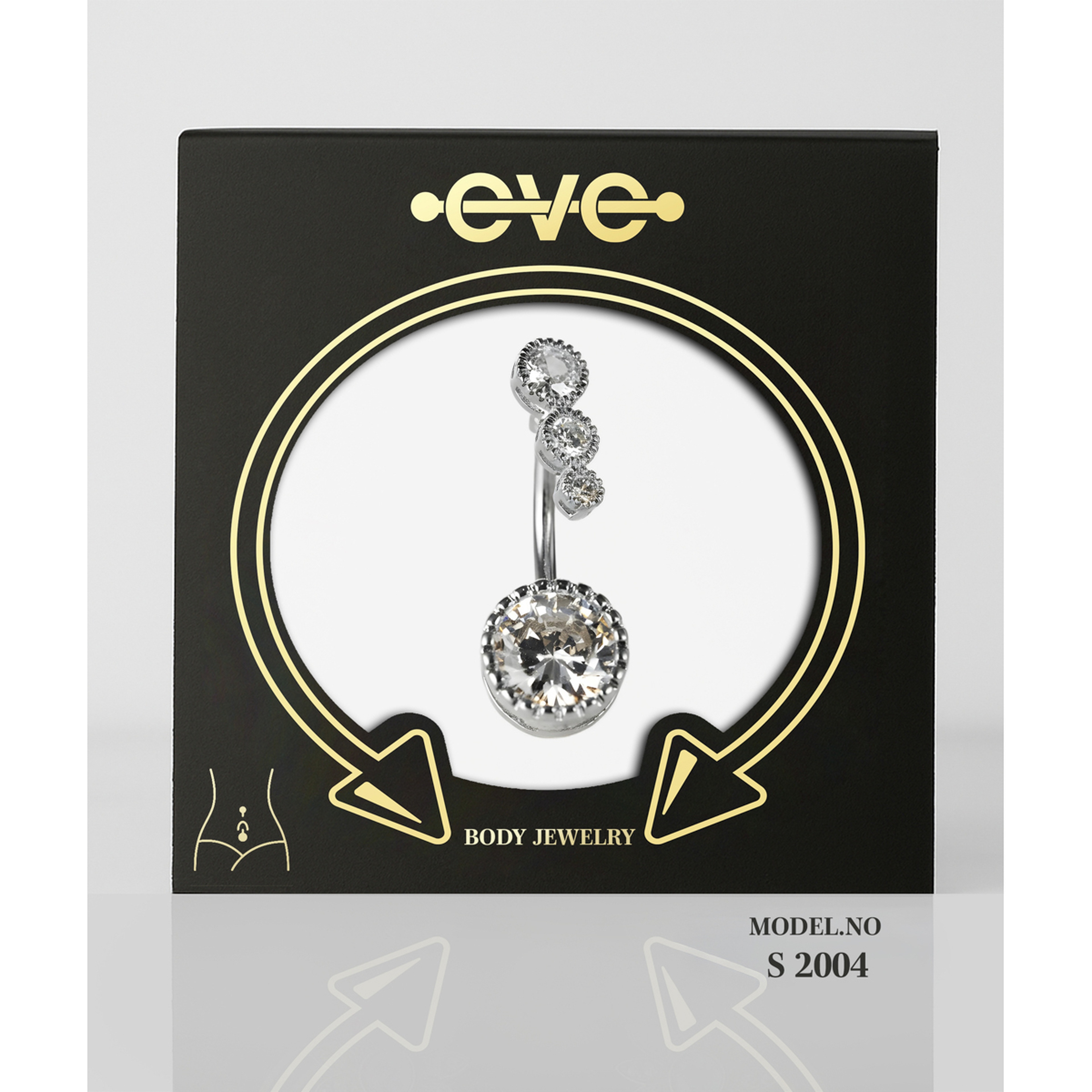 إيف حلق بيرسينغ للأذن - فضي قلوب موازية E003