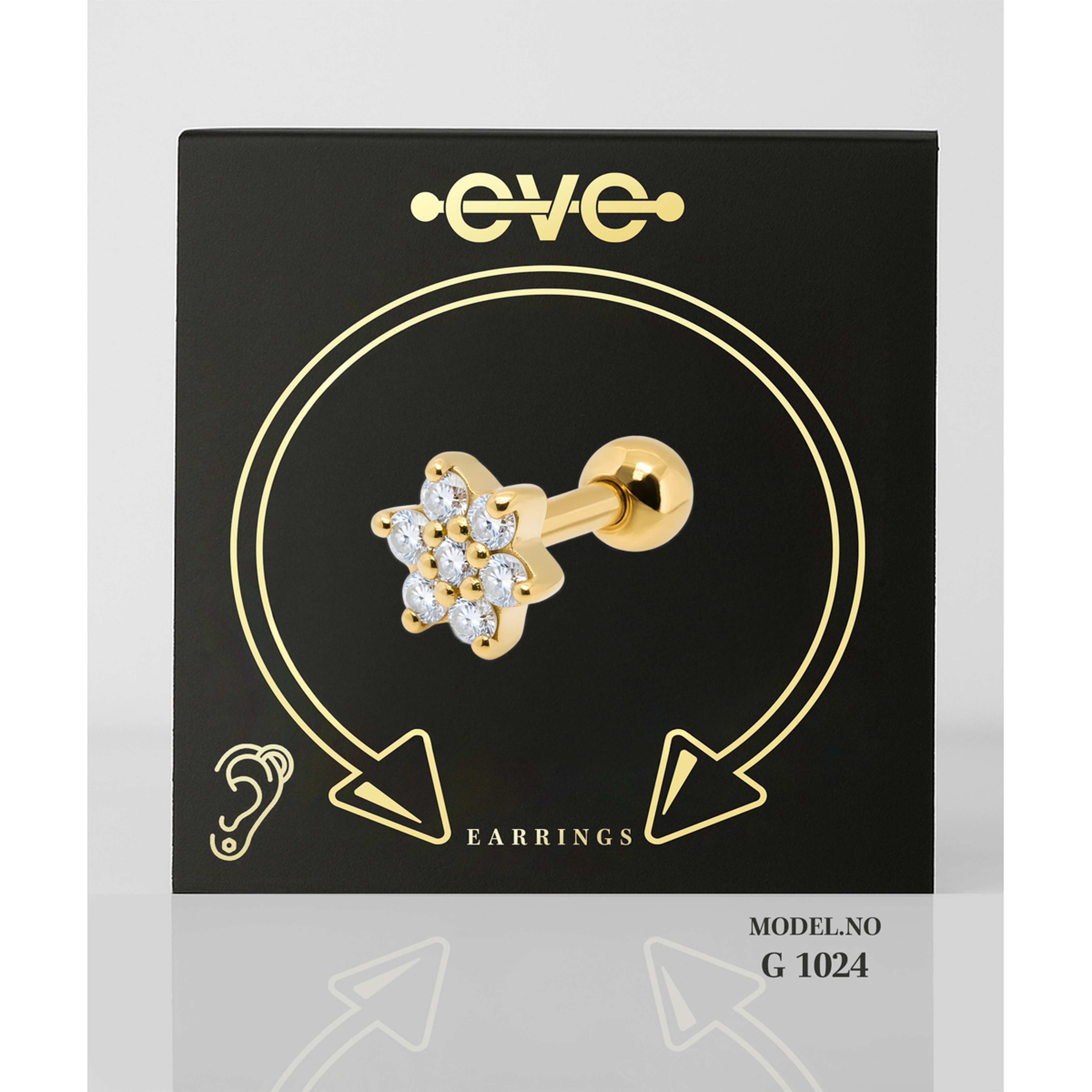 إيف حلق بيرسينغ للأذن - ذهبي خط مستقيم E024