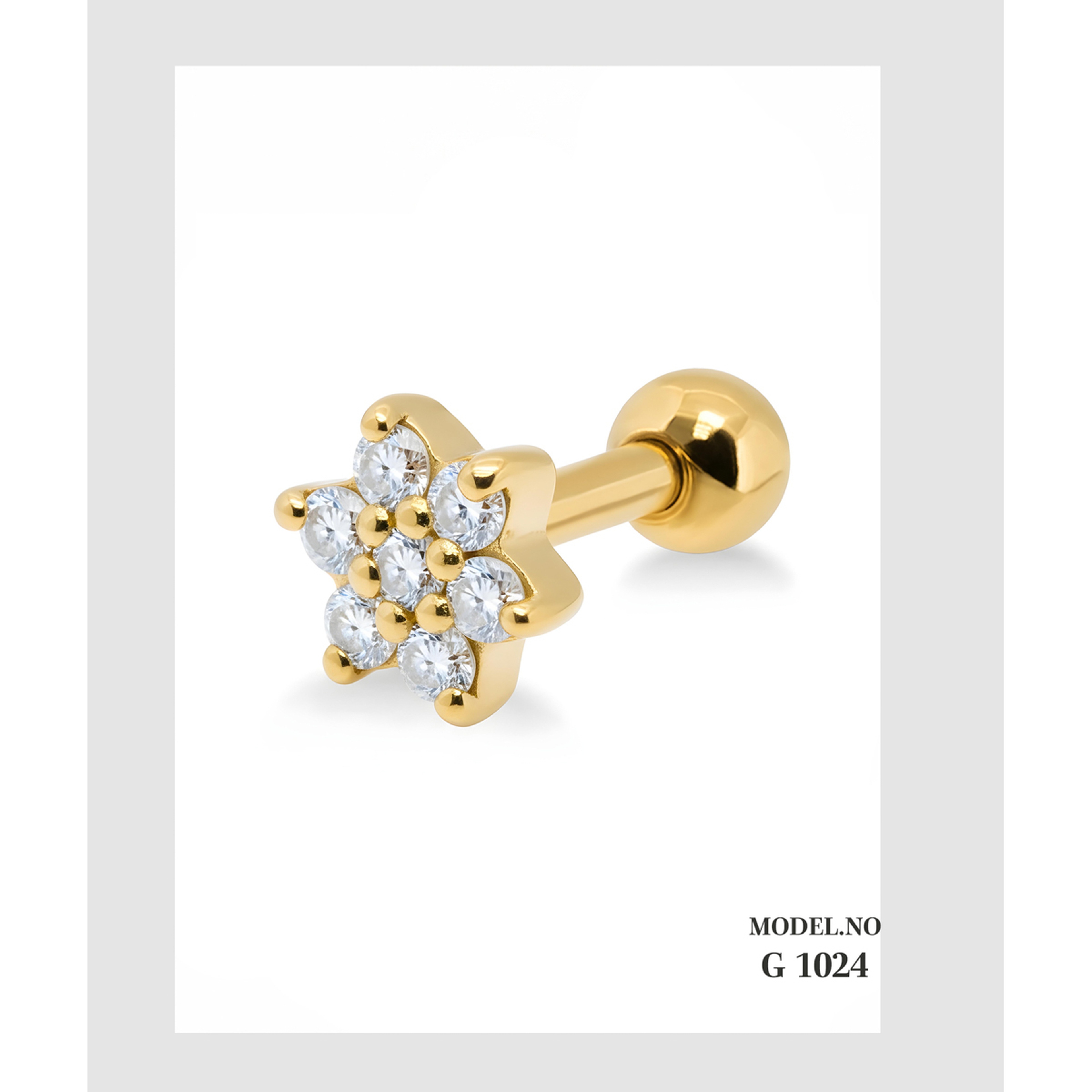 إيف حلق بيرسينغ للأذن - ذهبي خط مستقيم E024