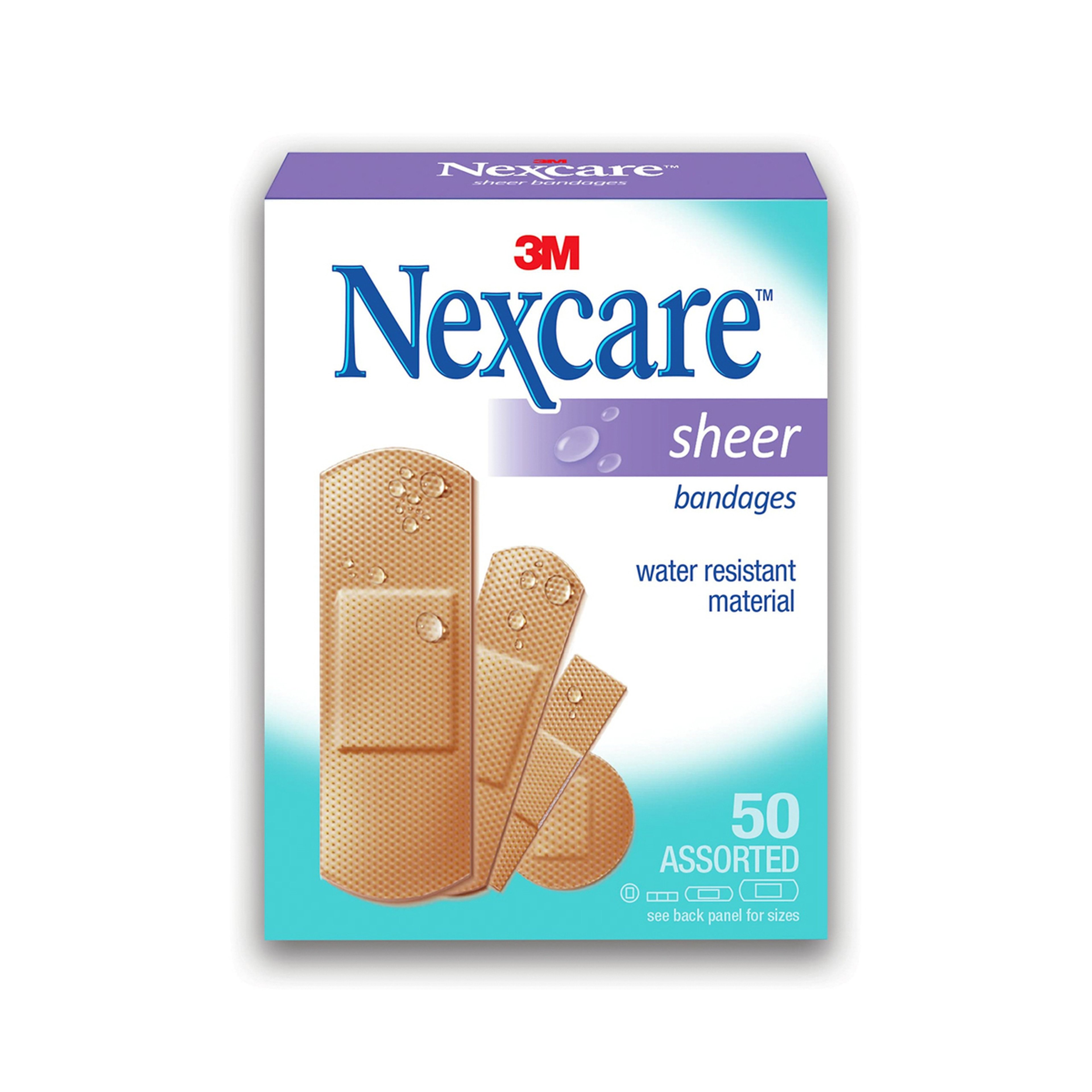Nexcare 658 Sheer Bandages Assorted 50 piece