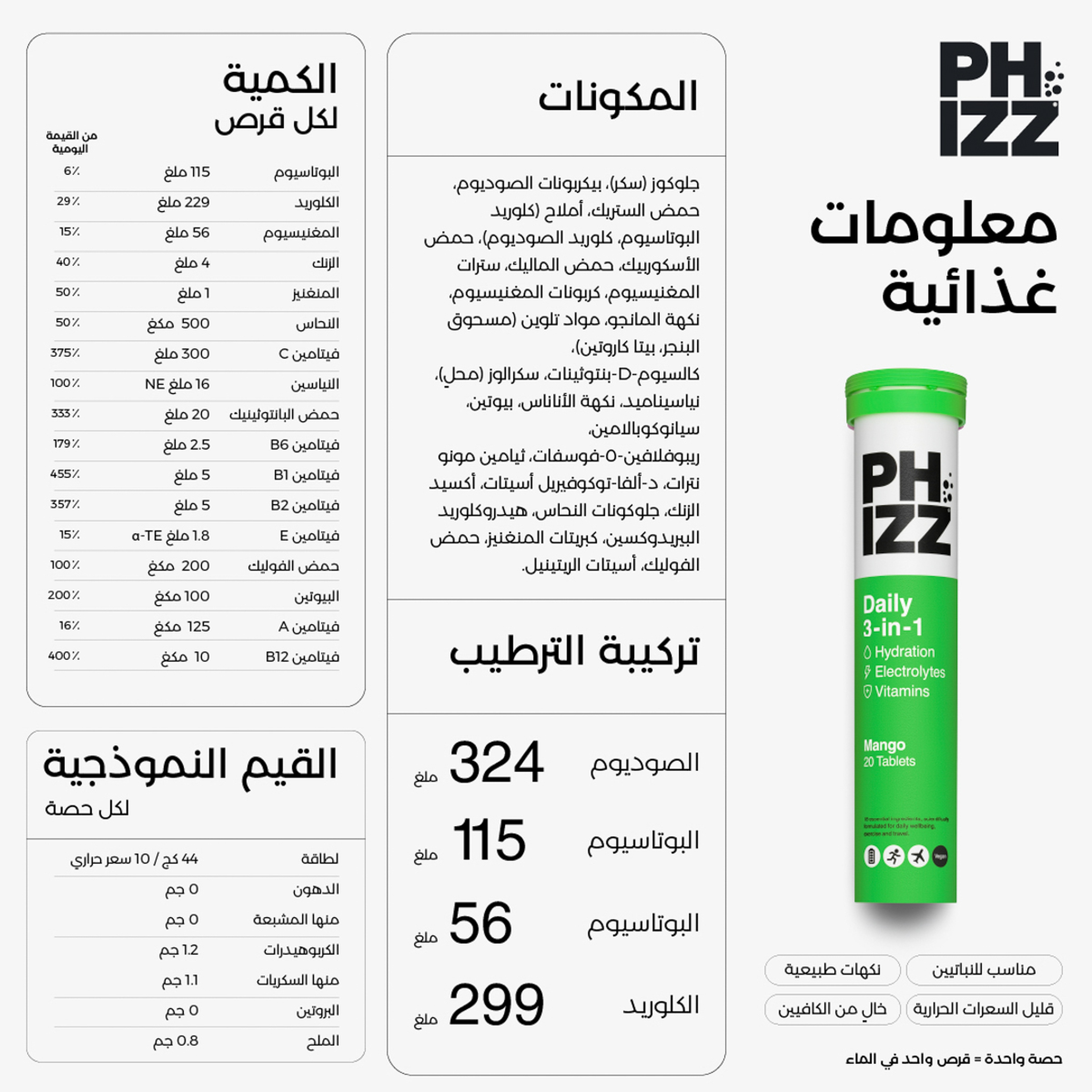 فيزلفوار بالمانجو 3 في 1 20 قرص