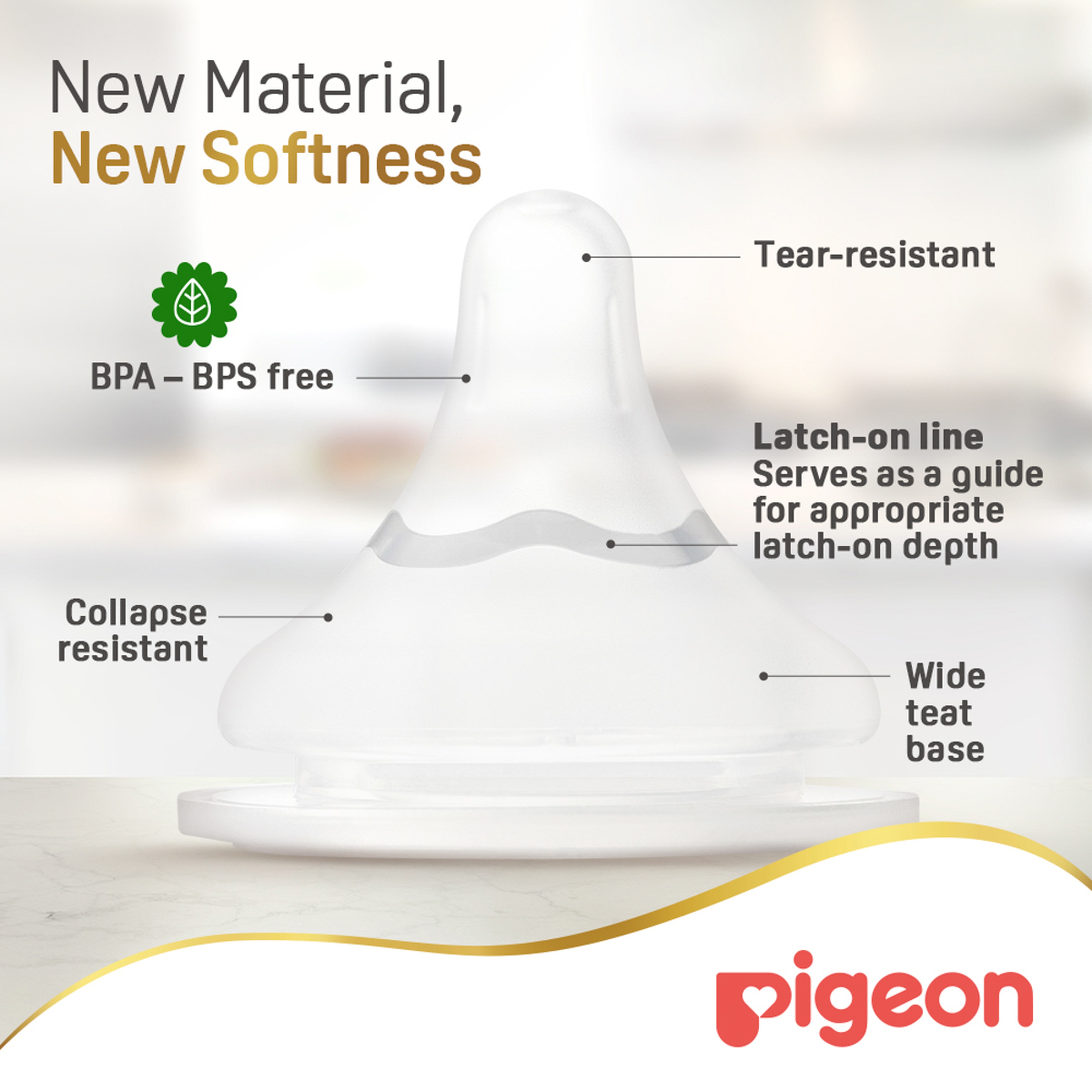 Pigeon Softouch Wide Neck Nipples 2pcs blister pack