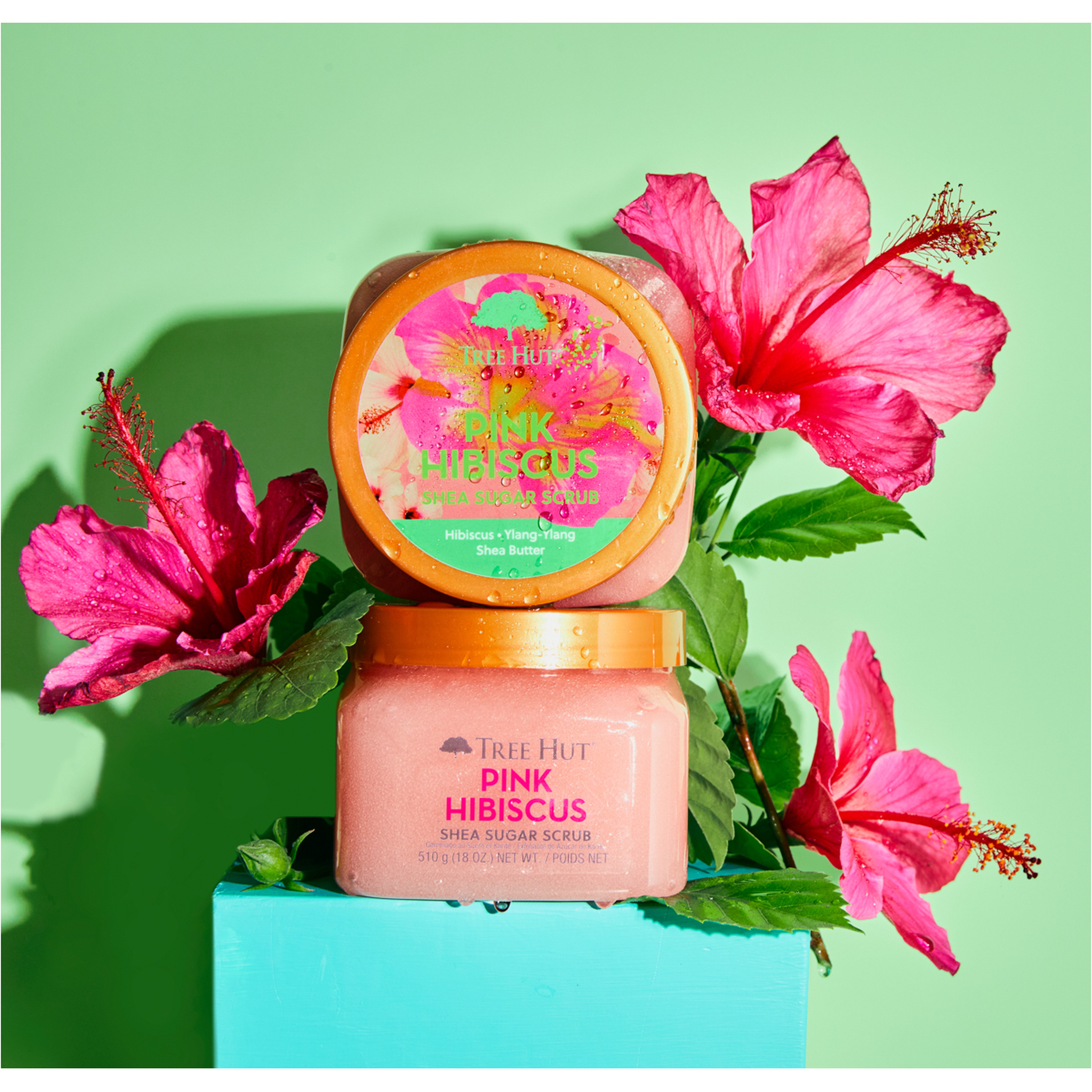 مقشر السكر بالشيا والكركديه الوردي