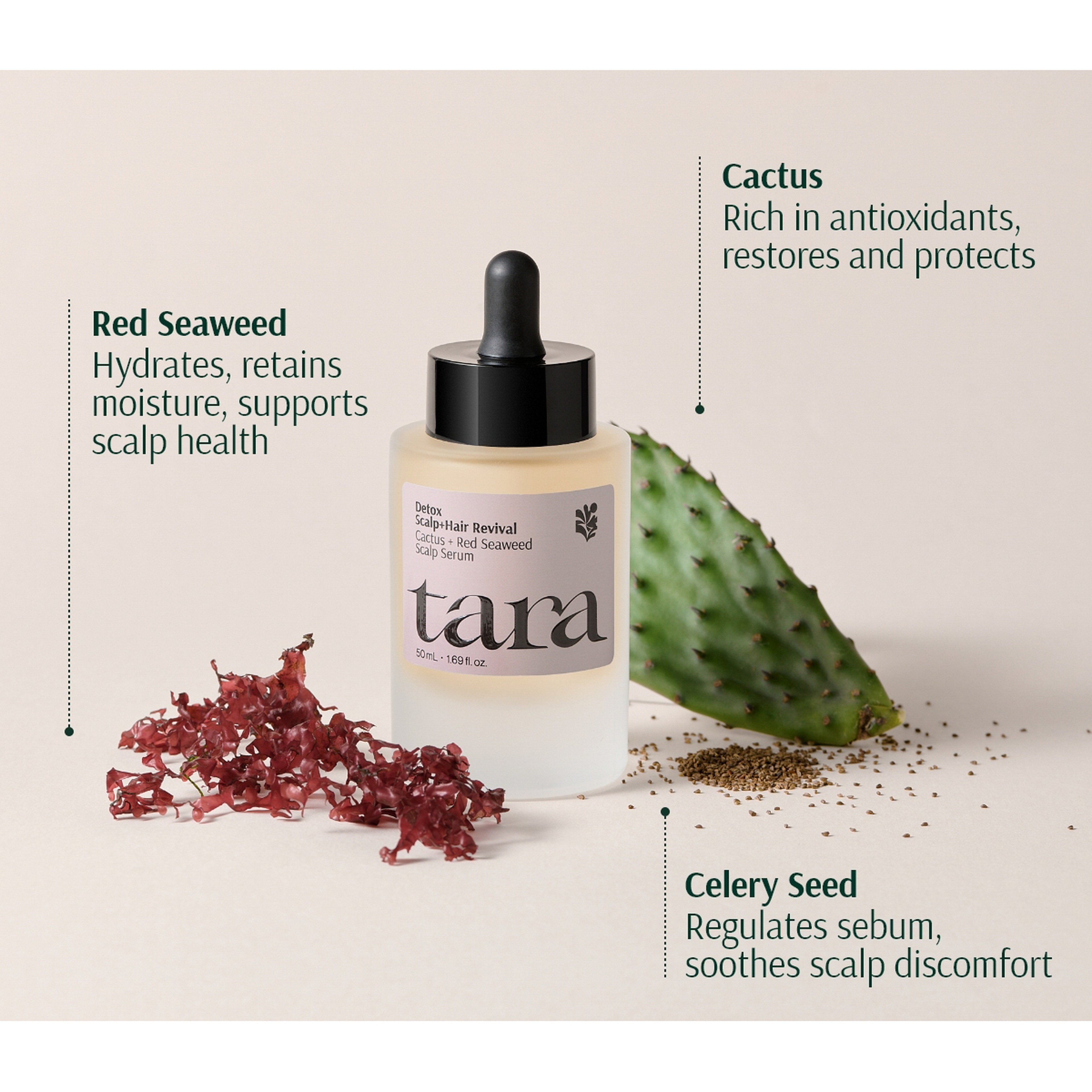 Tara DETOX SCALPHAIR REVIVAL CACTUS RED SEAWEED SCALP SERUM 50 ML
