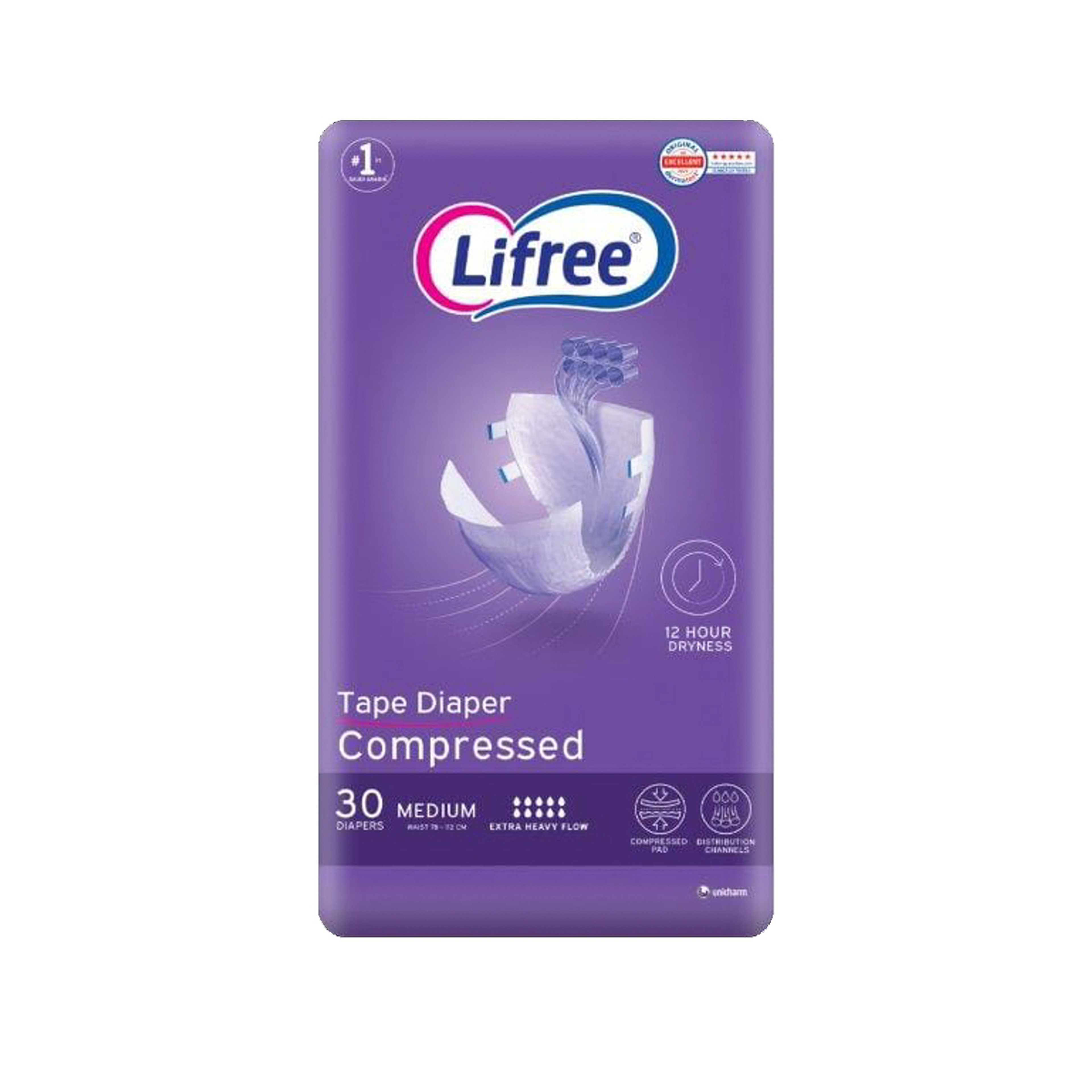 Lifree Adult Tape Diaper Medium (6+24) Diapers