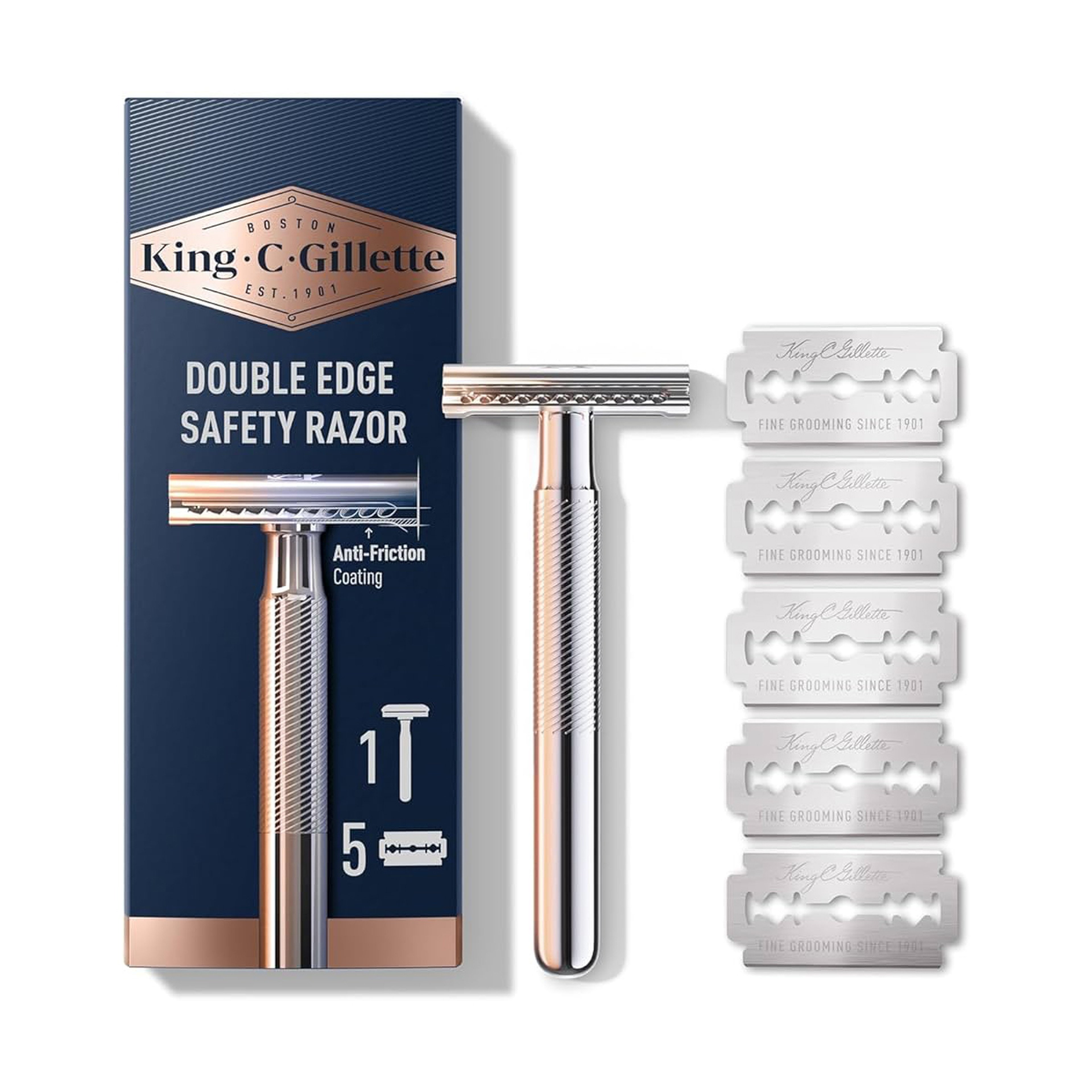 جيليت ماكينة ذو حدين + شفرات5