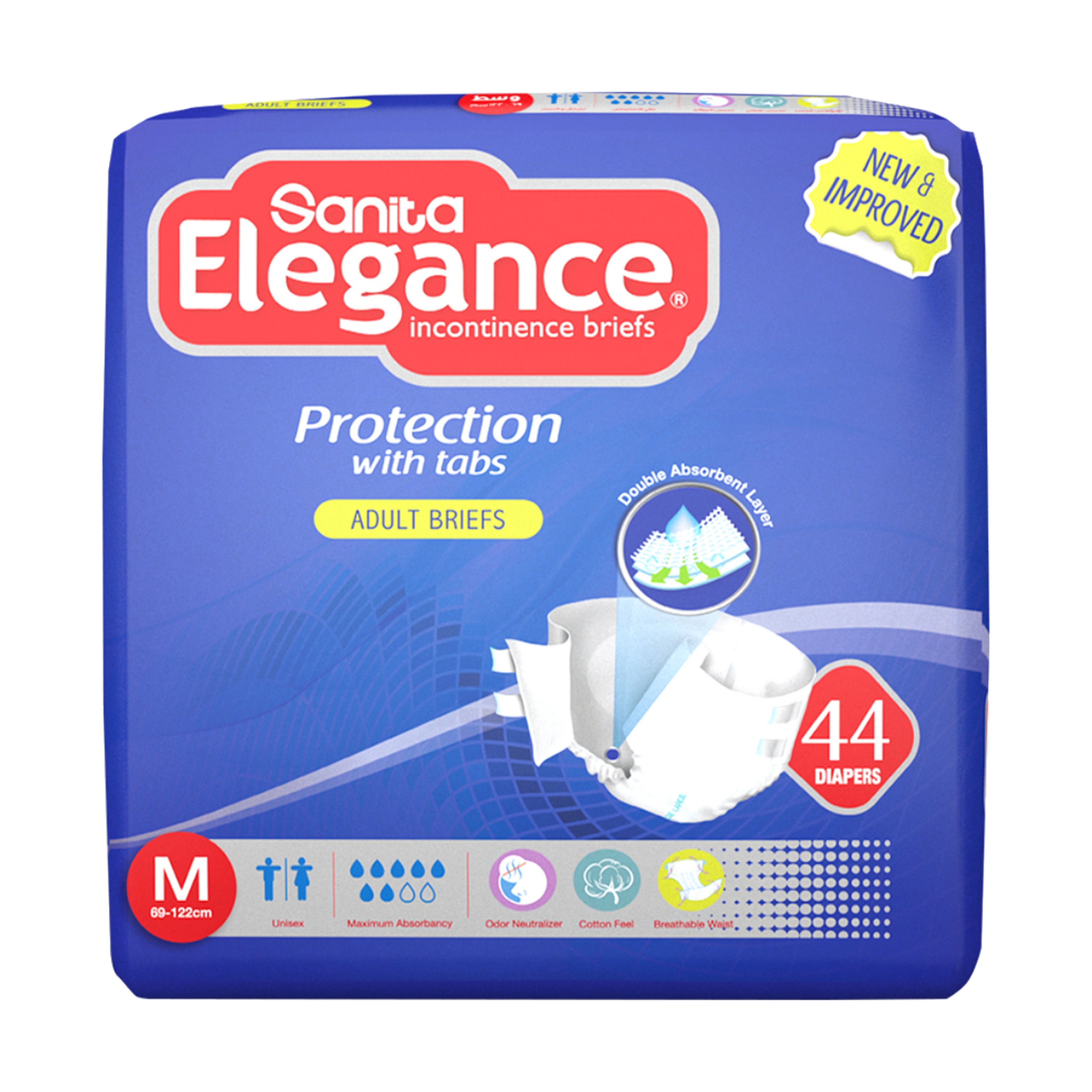 Sanita Diaper Adult Medium 44 Piece