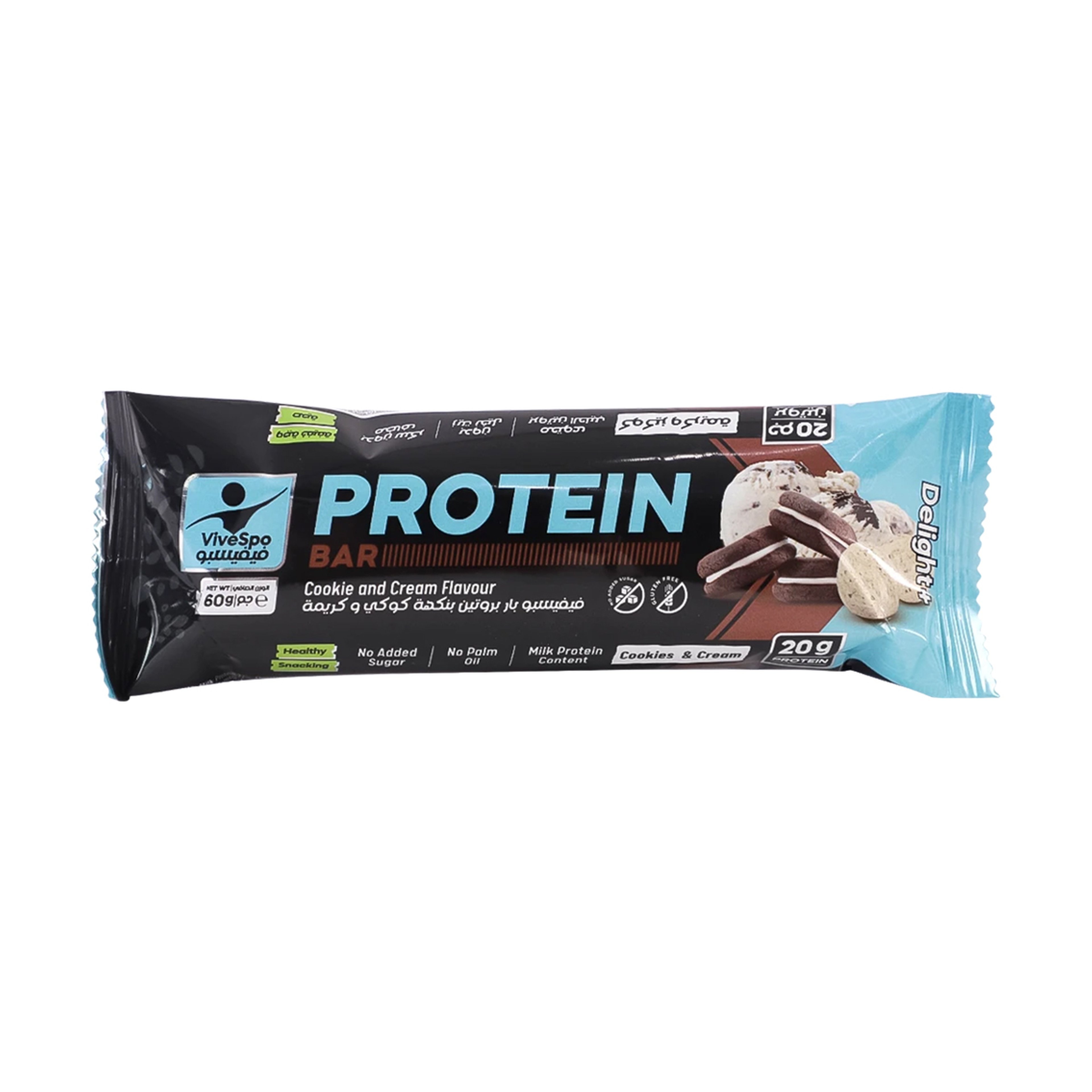 Vivespo Delight 24G Protein Cookies Cream Protein Bar 60Gm