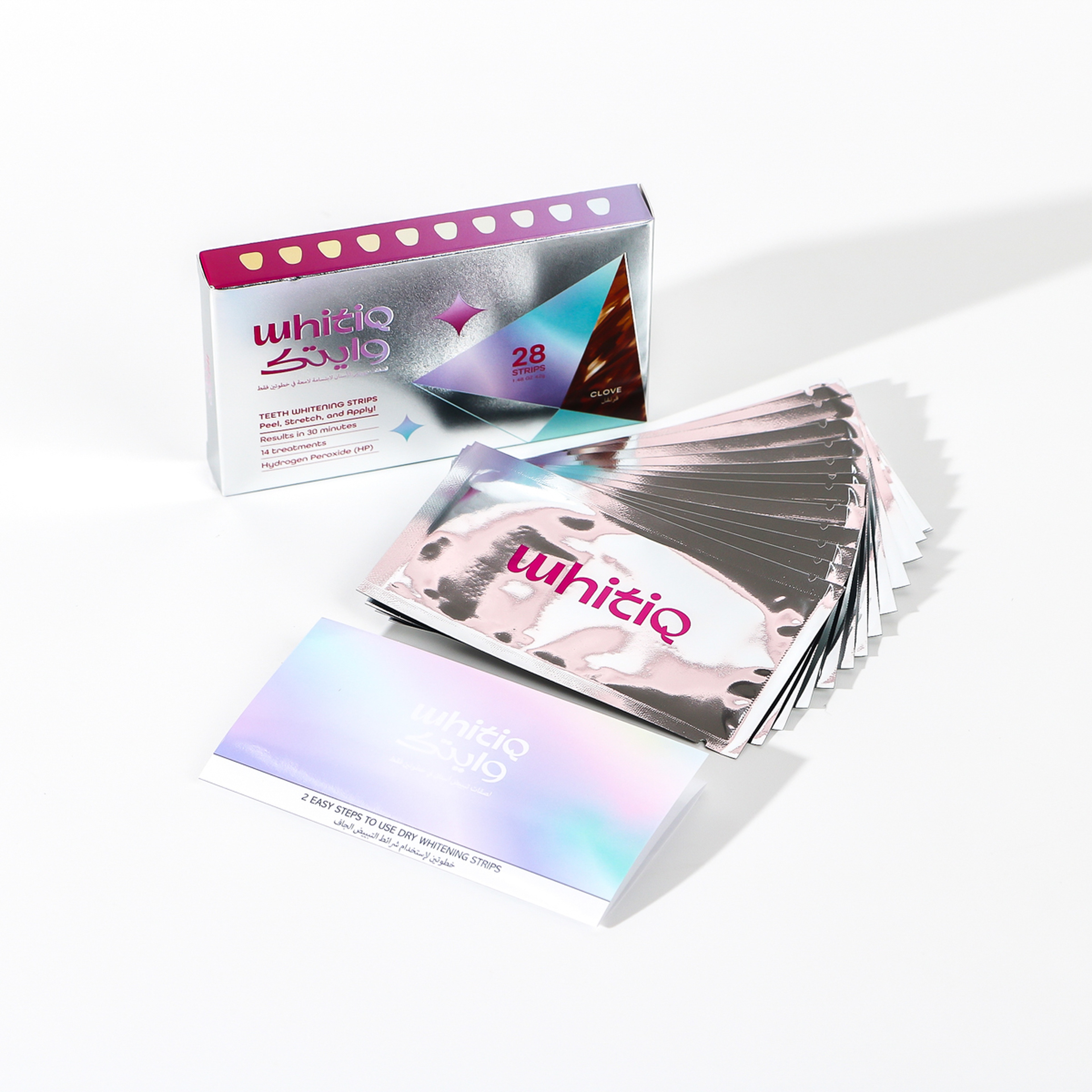 WHITIQ 6%hp dry teeth whitening strips - Clove