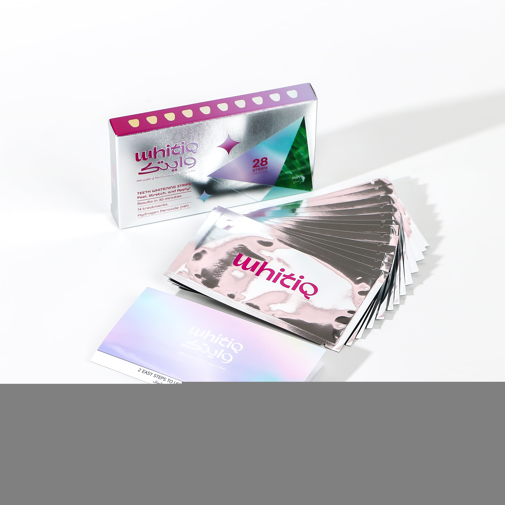 WHITIQ 6%hp dry teeth+B2:B38 whitening strips - Mint