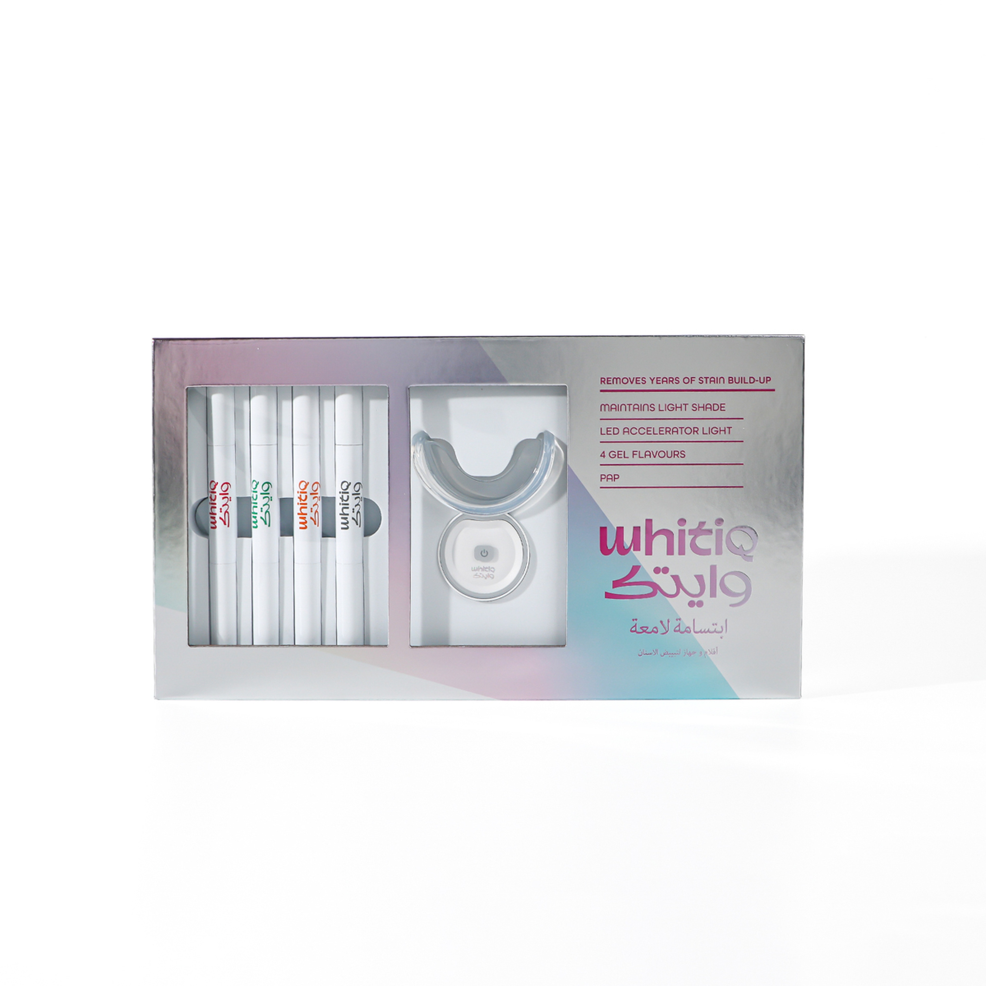 WHITIQ Wireless teeth whitening light kit  18%HP - 3*2ml - (Mint, Clove, Strawberries)
