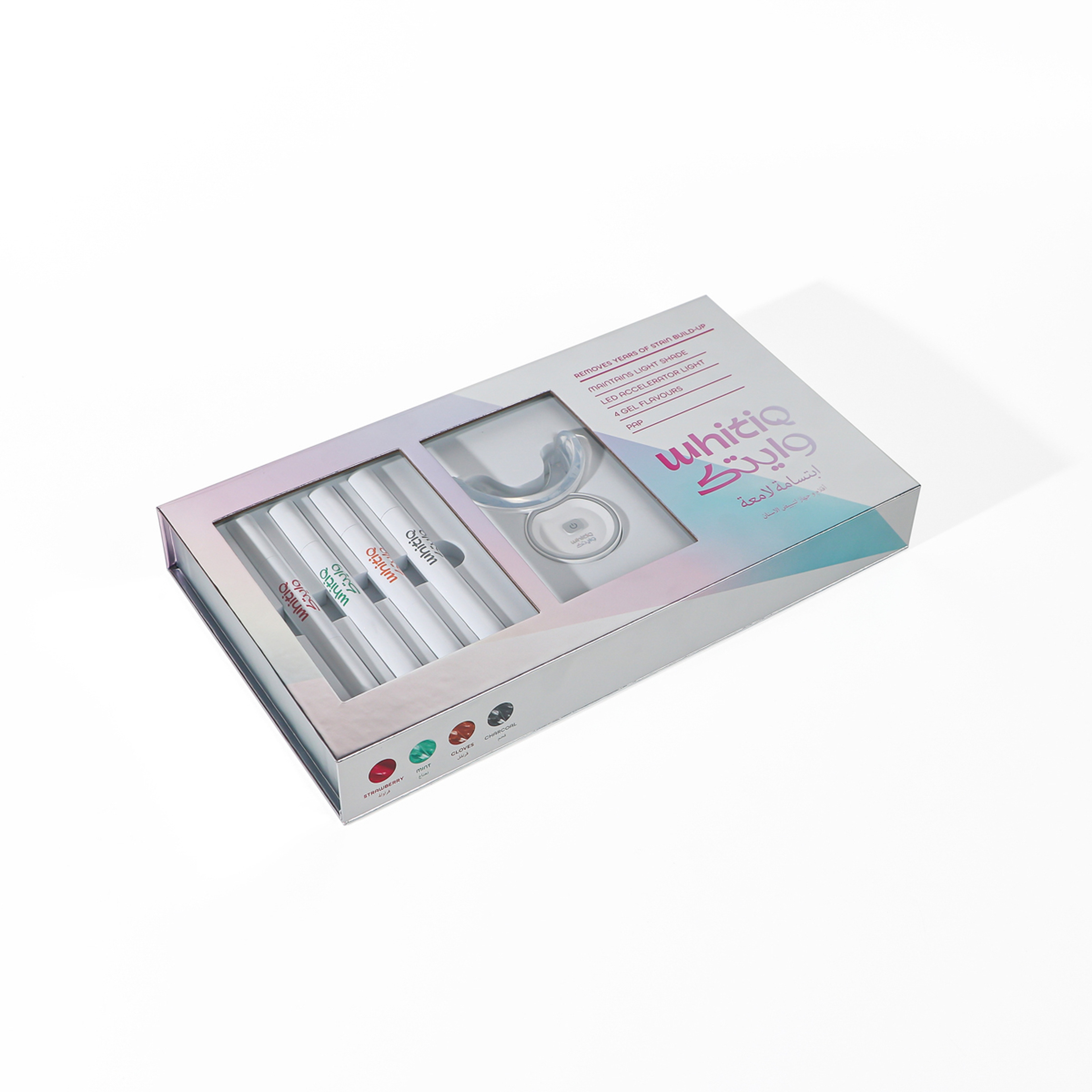 WHITIQ Wireless teeth whitening light kit  18%HP - 3*2ml - (Mint, Clove, Strawberries)