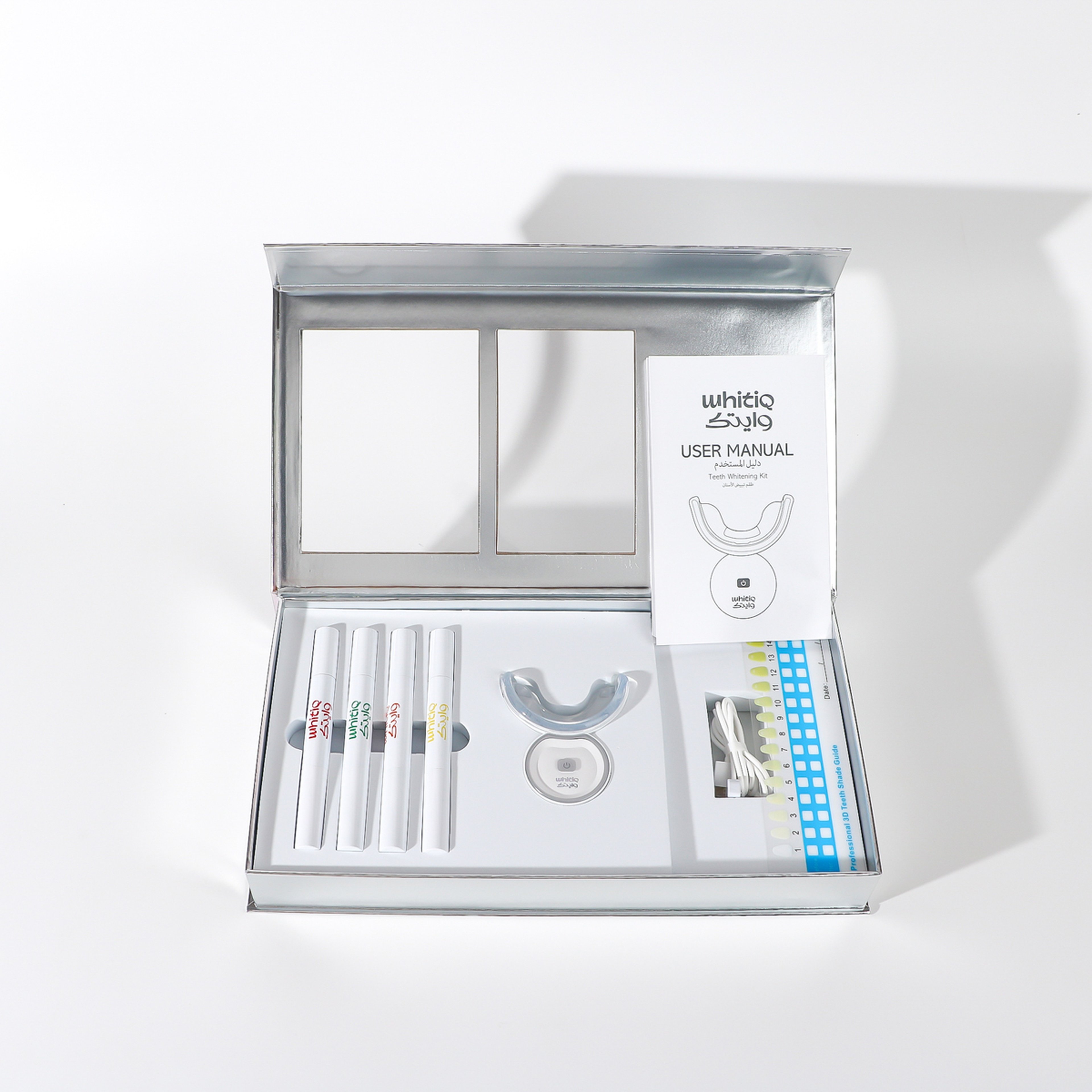 WHITIQ wireless teeth whitening light kit - 18%HP - 4*2ml ((mint/clove/strawberries/lemon)