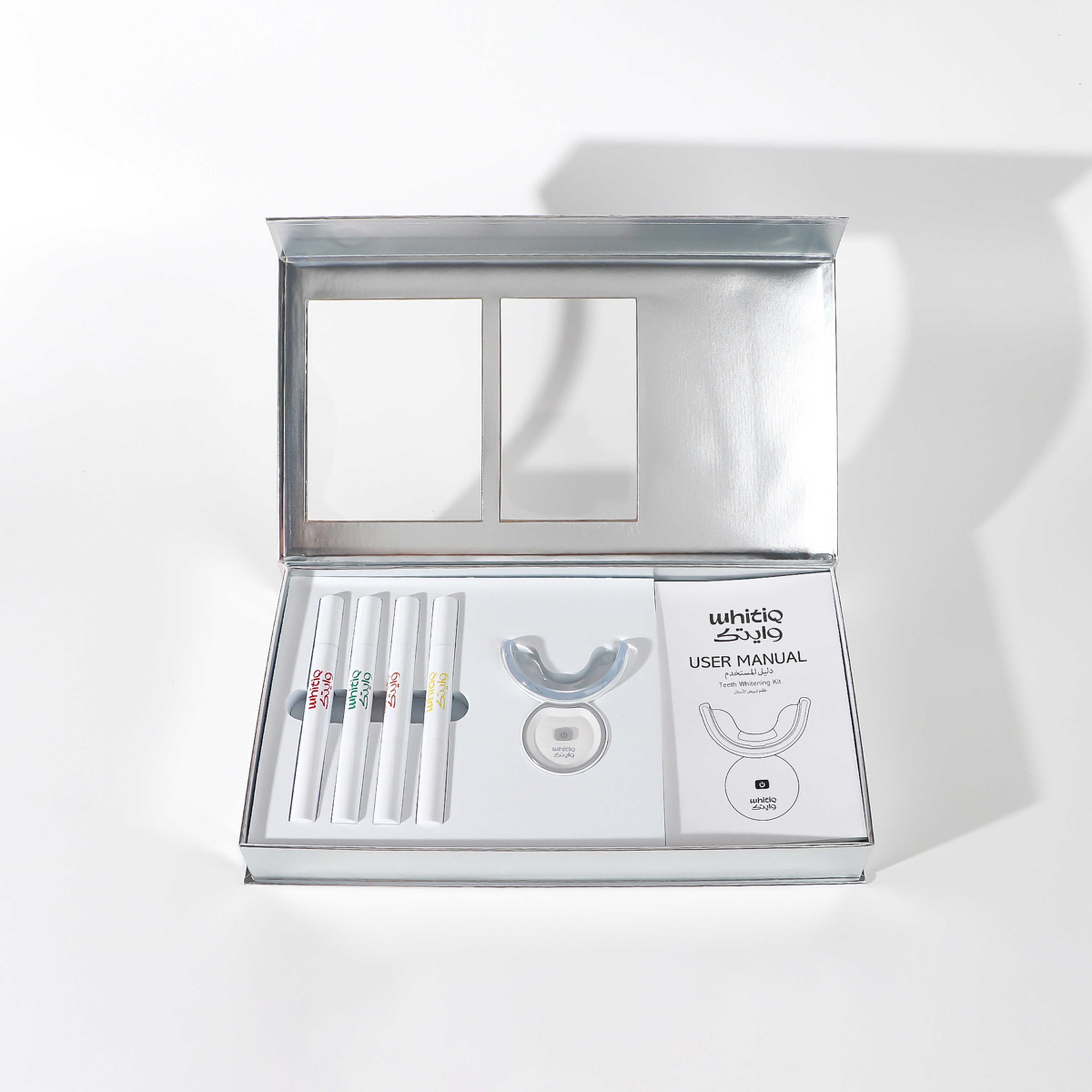 WHITIQ wireless teeth whitening light kit - 18%HP - 4*2ml ((mint/clove/strawberries/lemon)