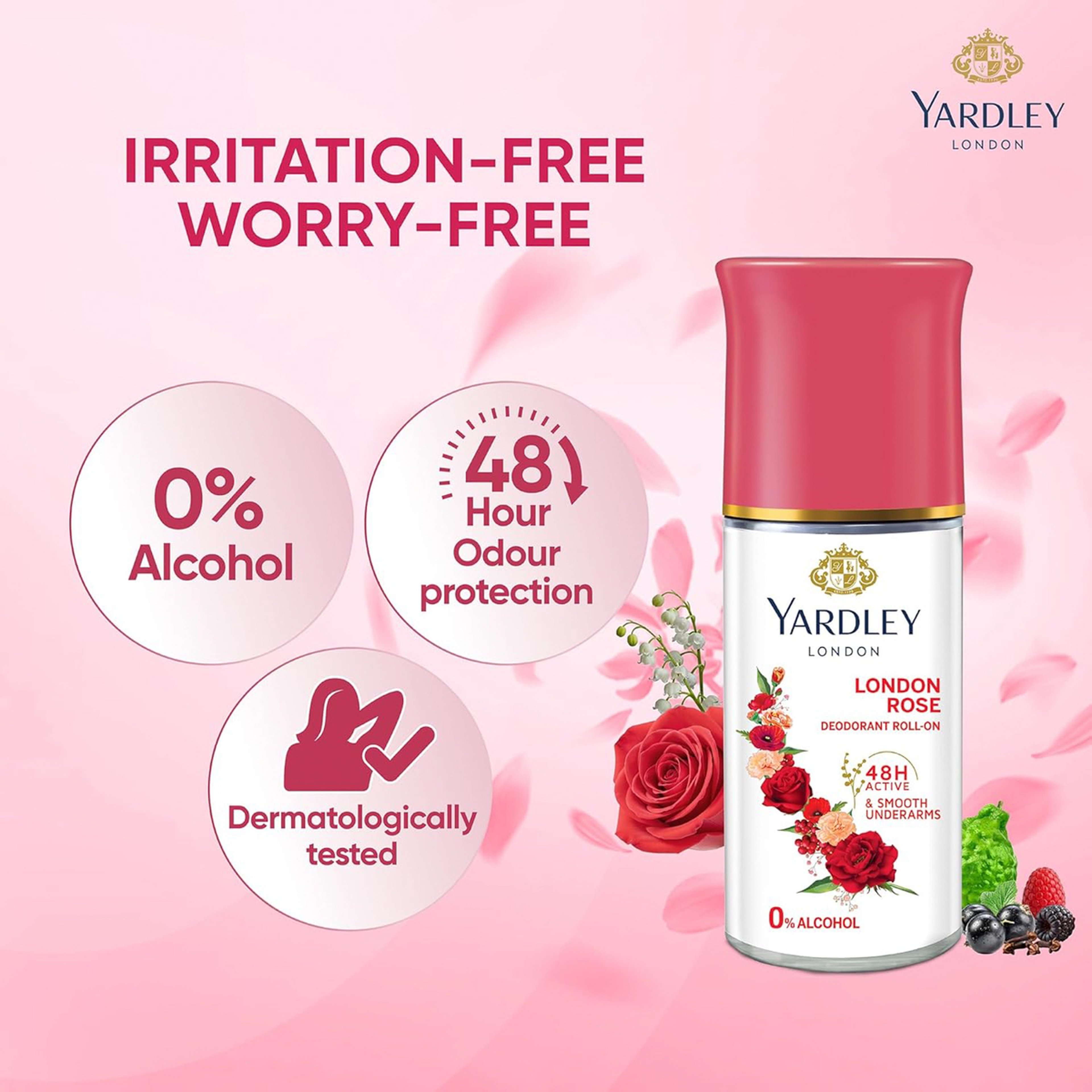 YARDLEY  ROLL ON   LONDON ROSE  50 ml