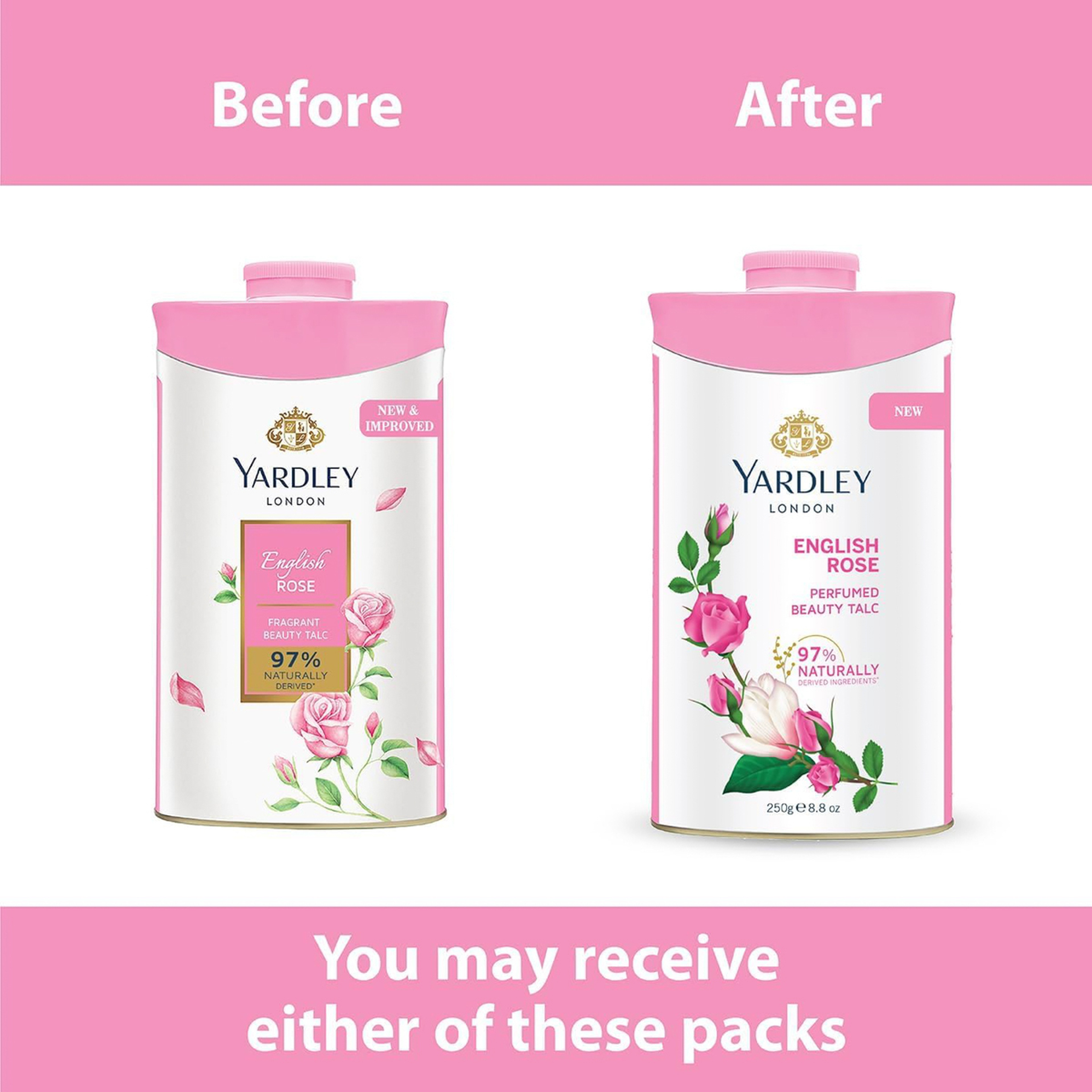 YARDLEY  TALC  ENGLISH ROSE  250gm