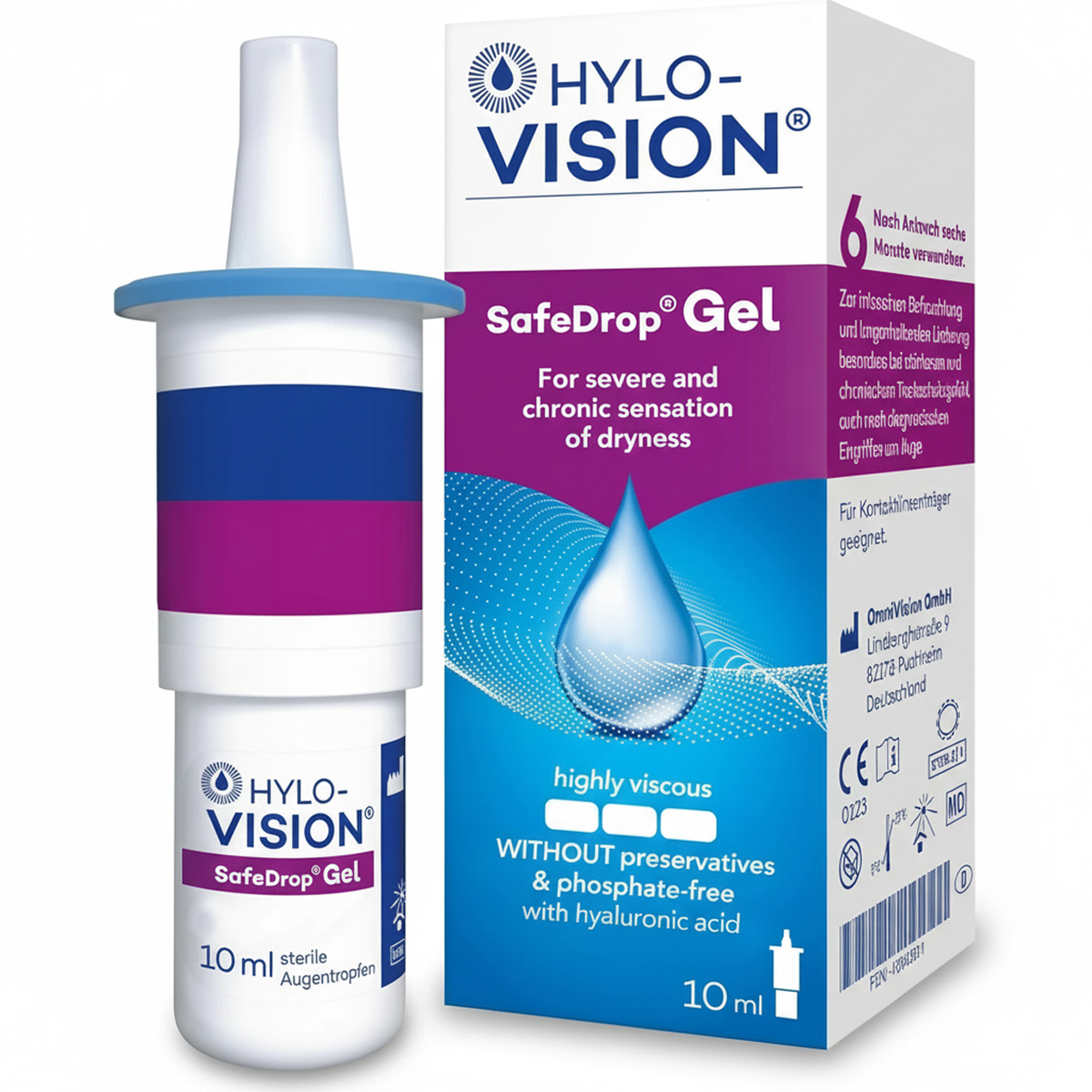 Hylo-Vision SafeDrop Gel Eye Drops 10 ml