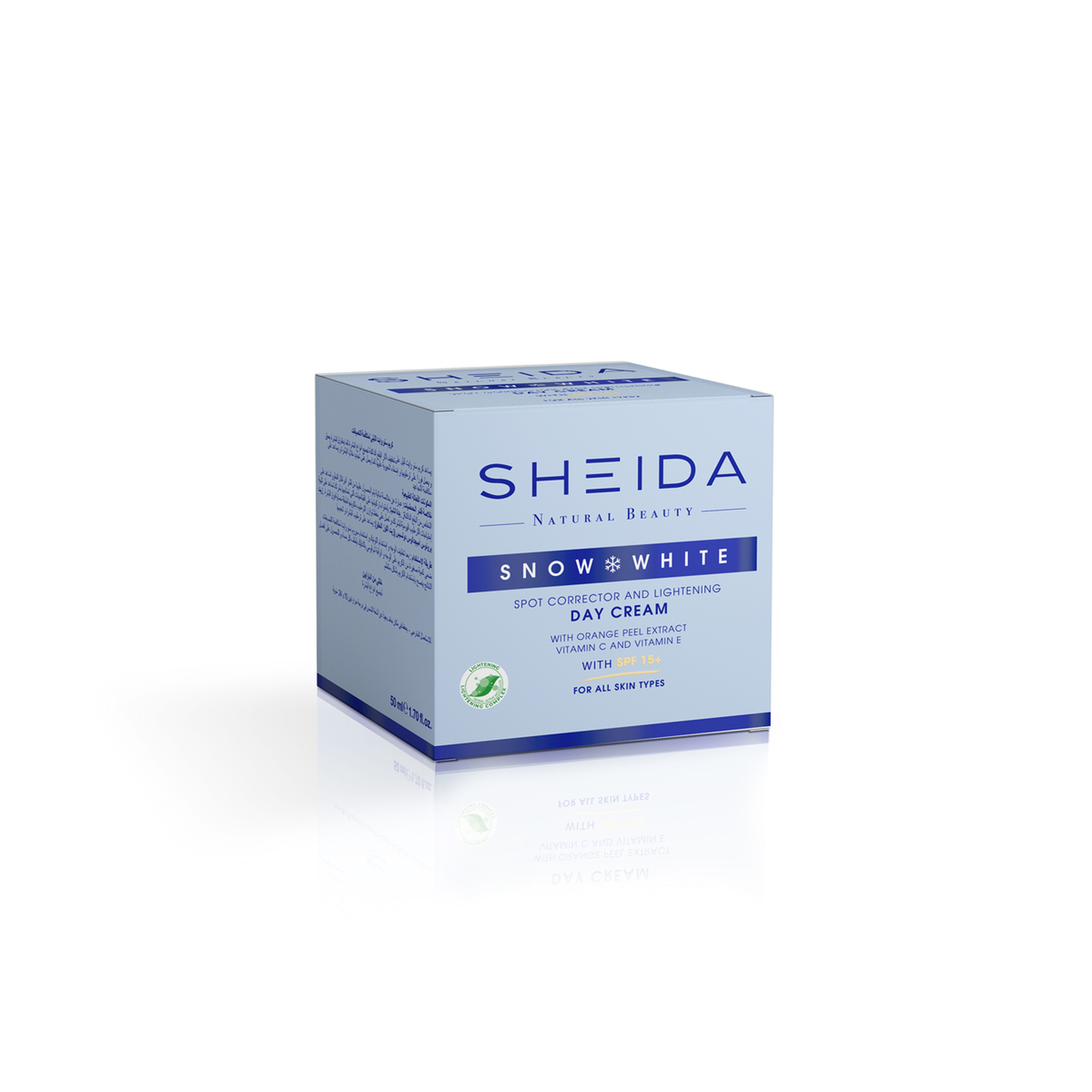 Sheida SNOW WHITE Day Cream Brightening & Spot Correction For All Skin Types – SPF 15+ – 50 ml