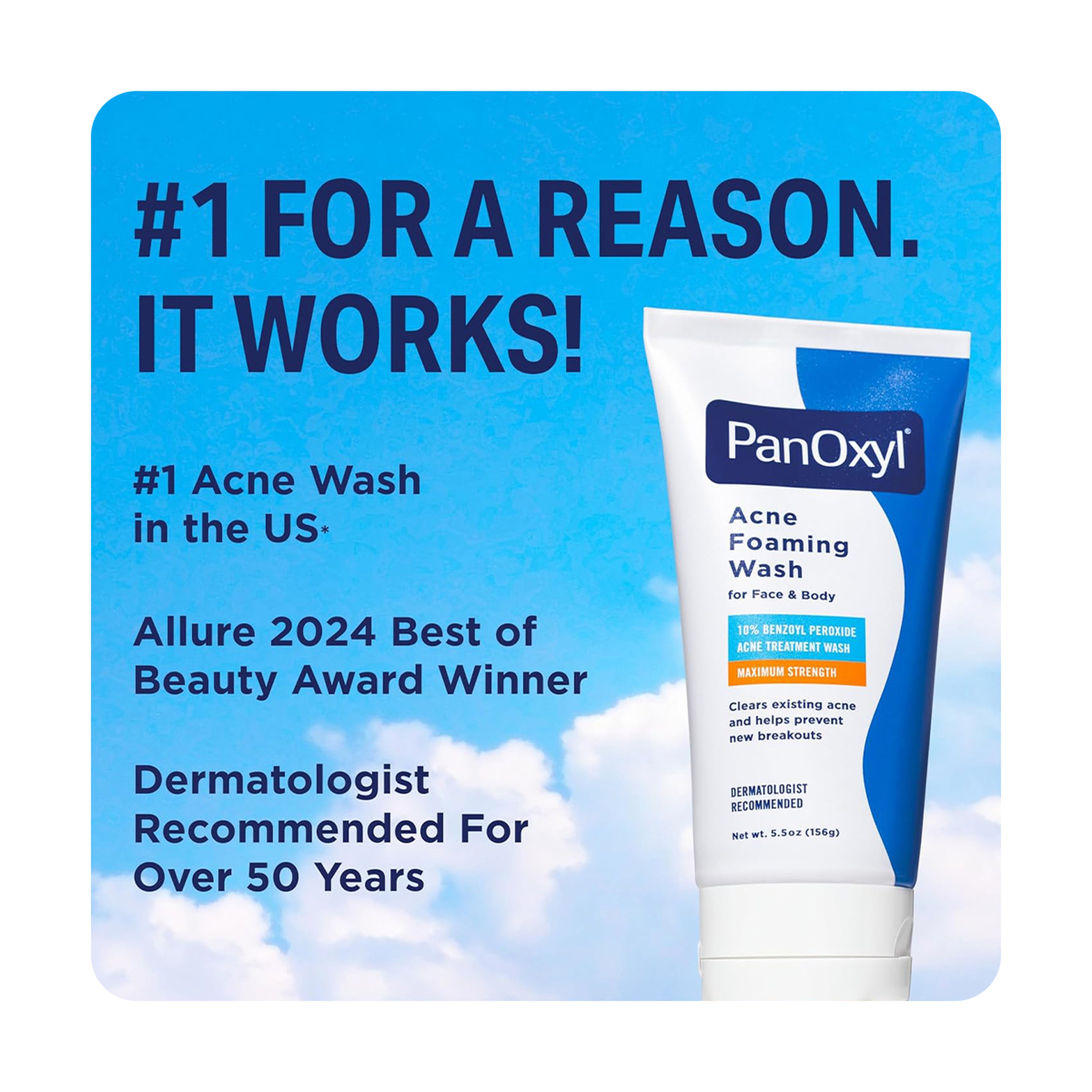 Panoxyl Acne Foaming Wash 10% Benzoyl Peroxide 156g