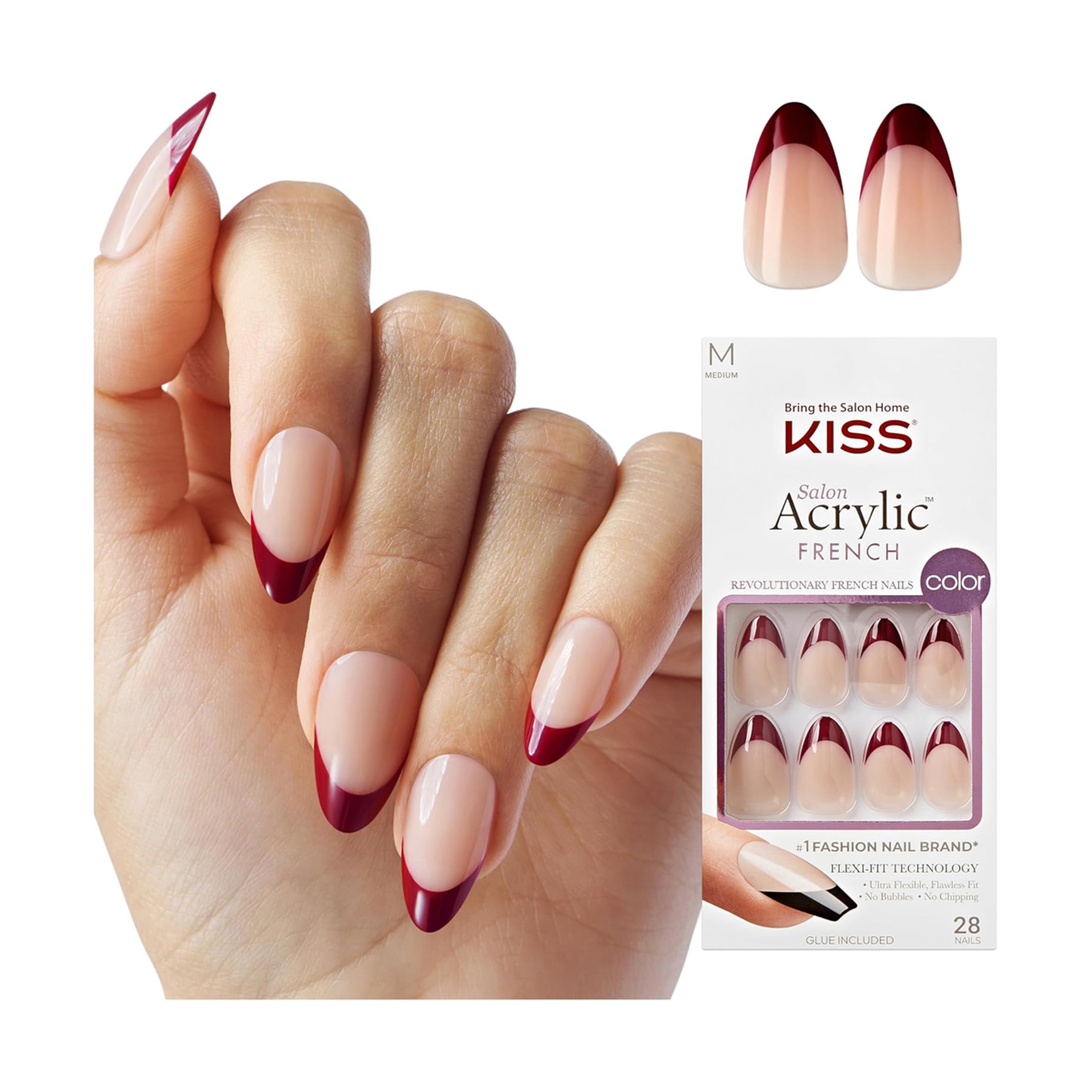 كيس صالون أكريليك أظافر لاصقة مع غراء – شكل لوزي