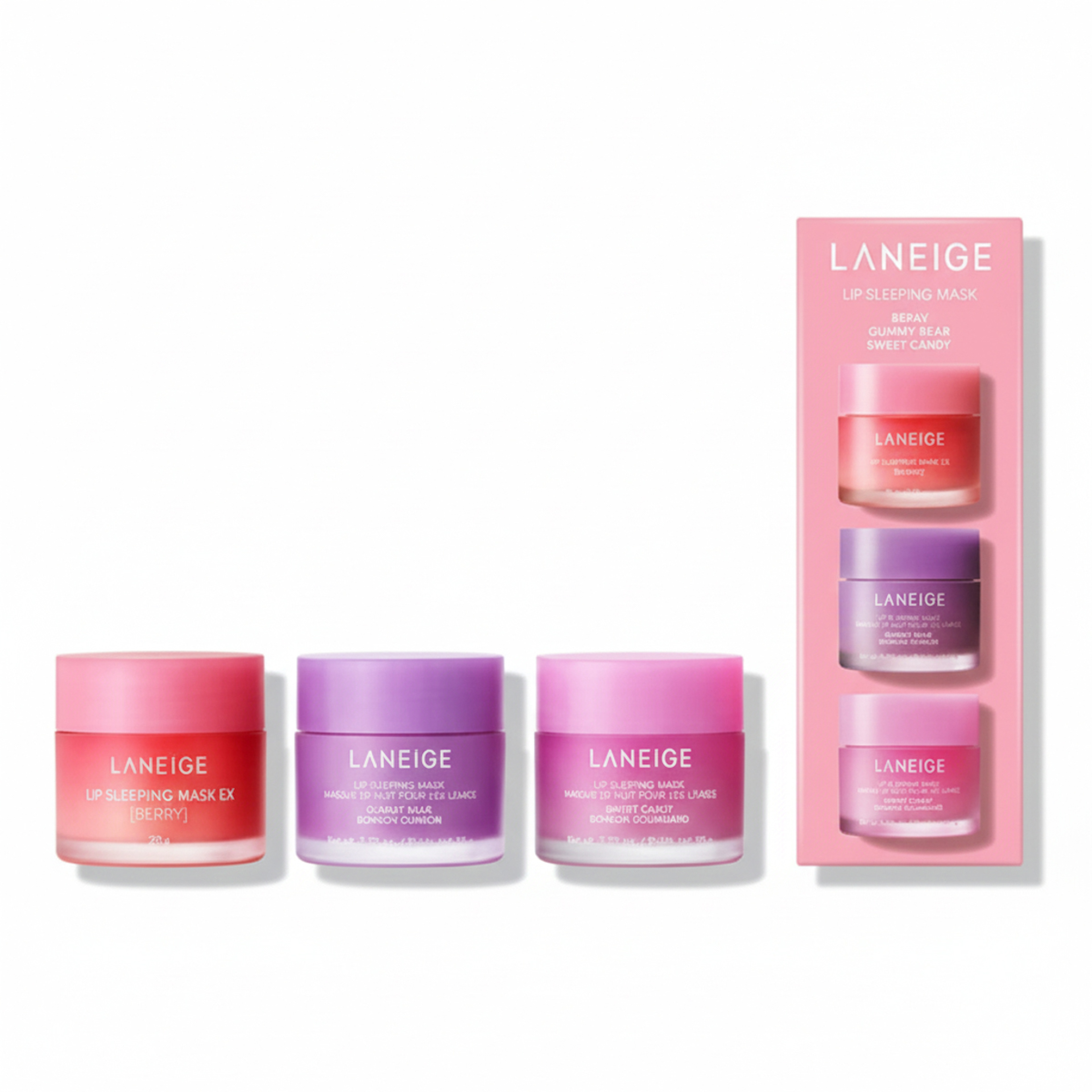 Laneige Lip Sleeping Mask Trio Set (Berry 20G, Gummy Bear 20G, Sweet Candy 20G)