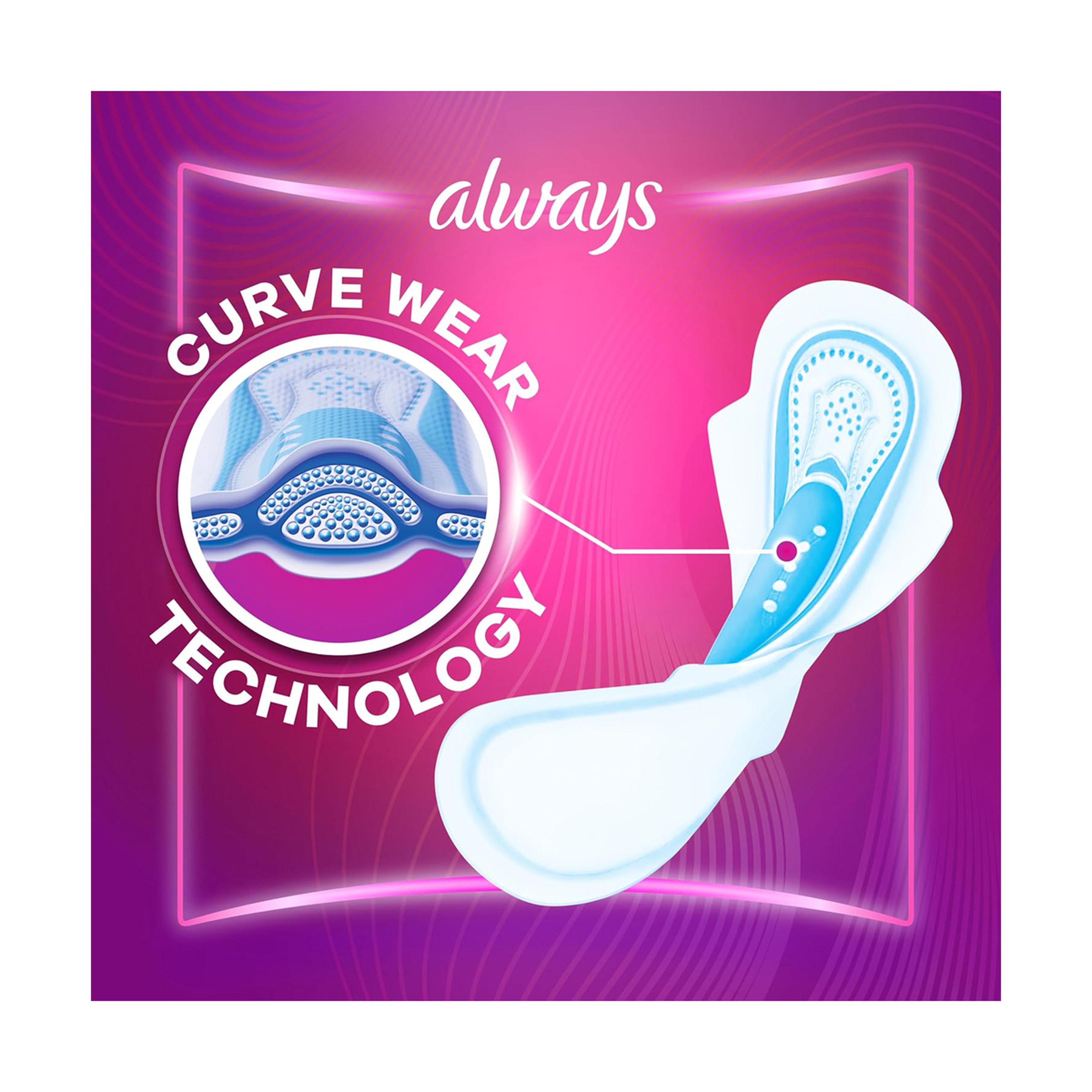 Always Pads Ultra Slim All In One Curvewear Normal With Wings - 26 Sanitary Pads