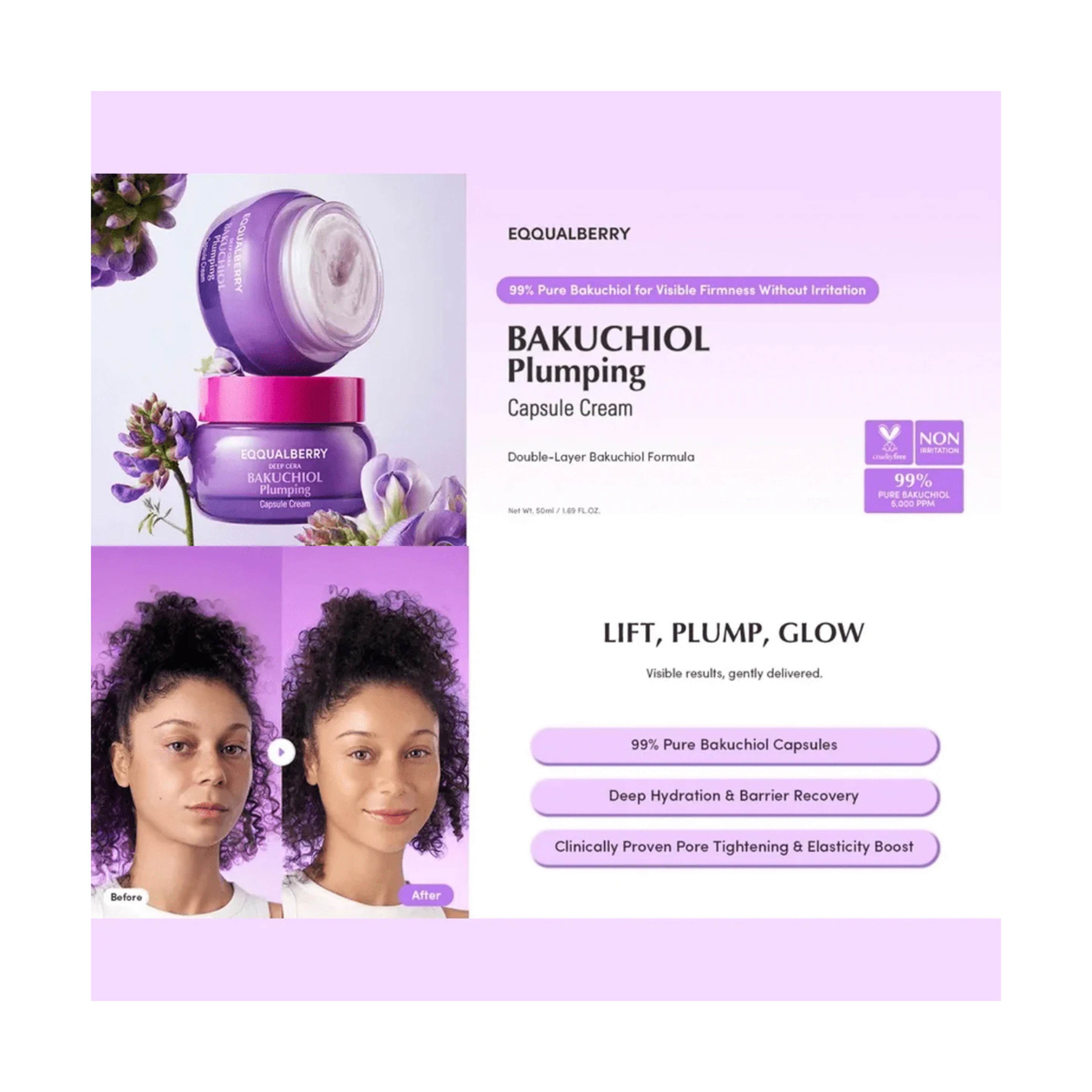 Eqqualberry Bakuchiol Capsule Cream 50Ml