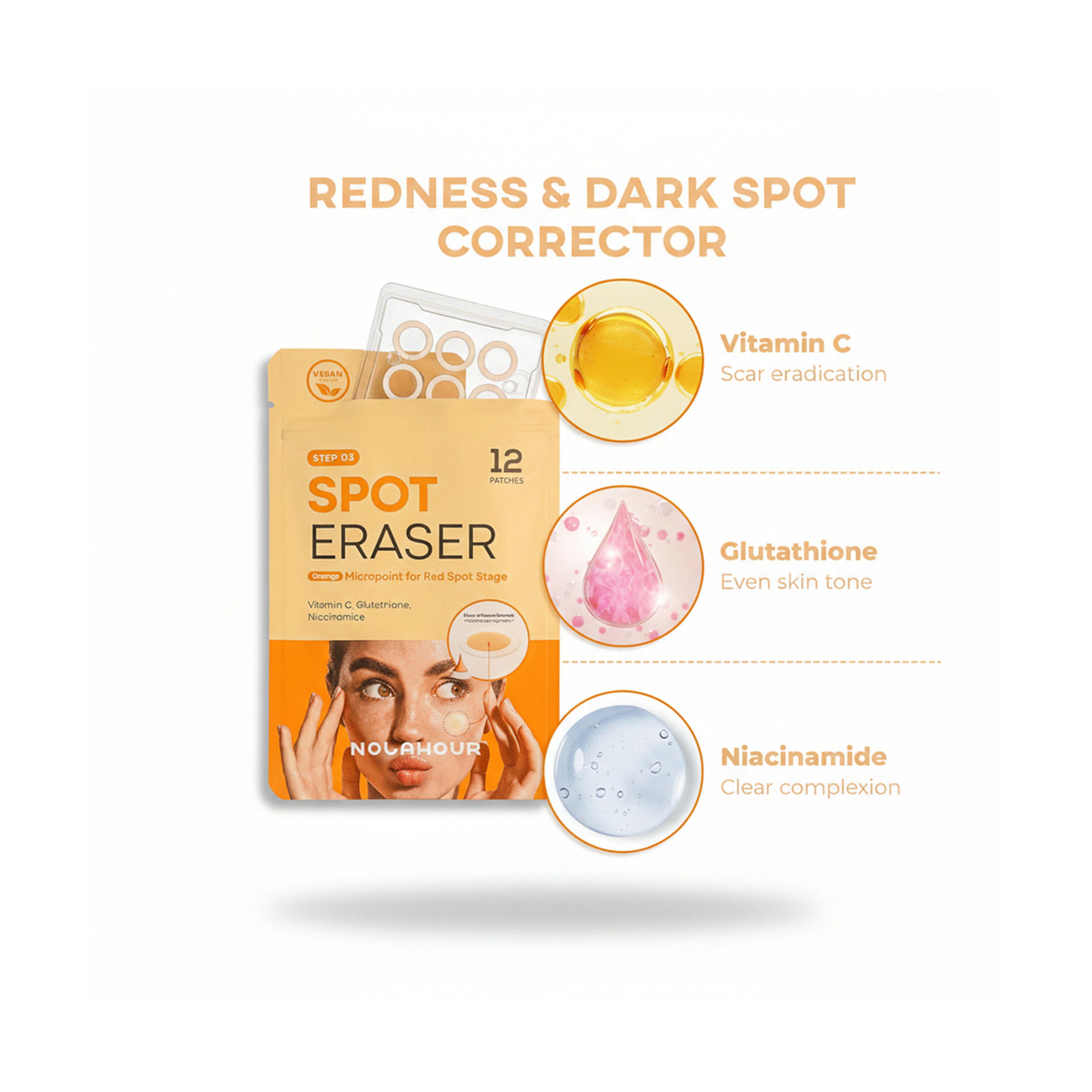 نولاهور رقعة حب الشباب مزيل بقع برتقالي