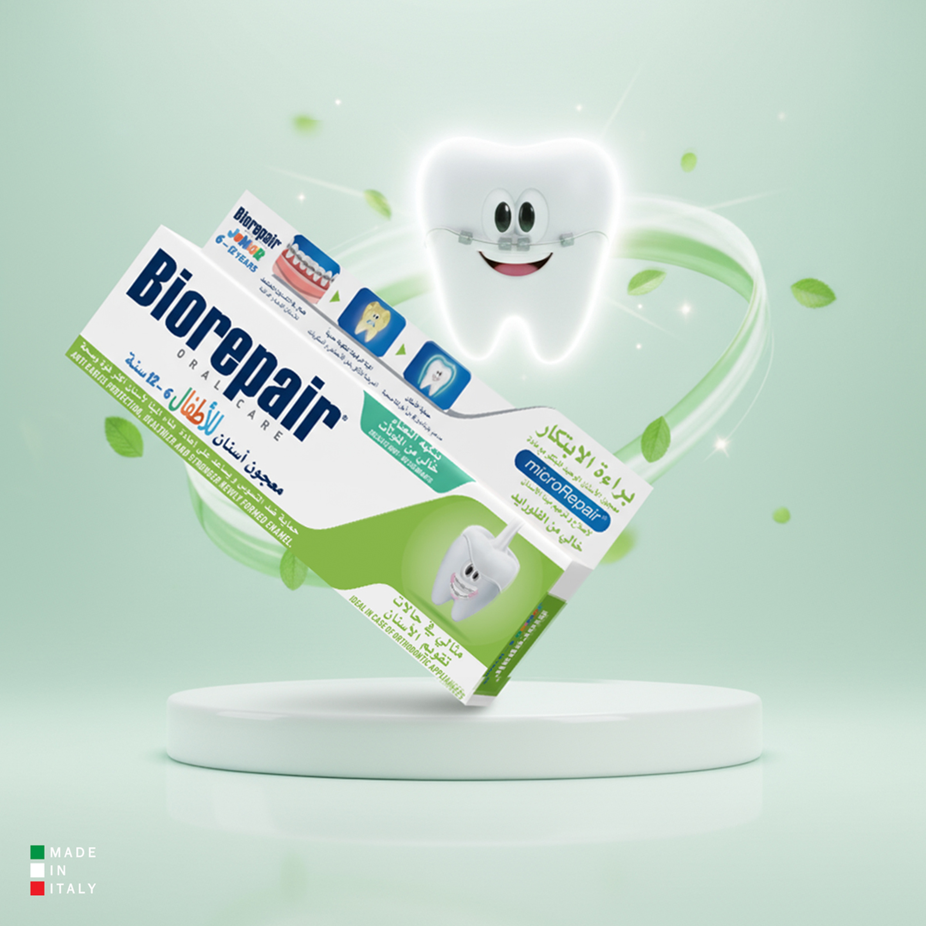 Biorepair Toothpaste 6-12 Y Toothpaste Refreshing Mint Taste, 75 Ml