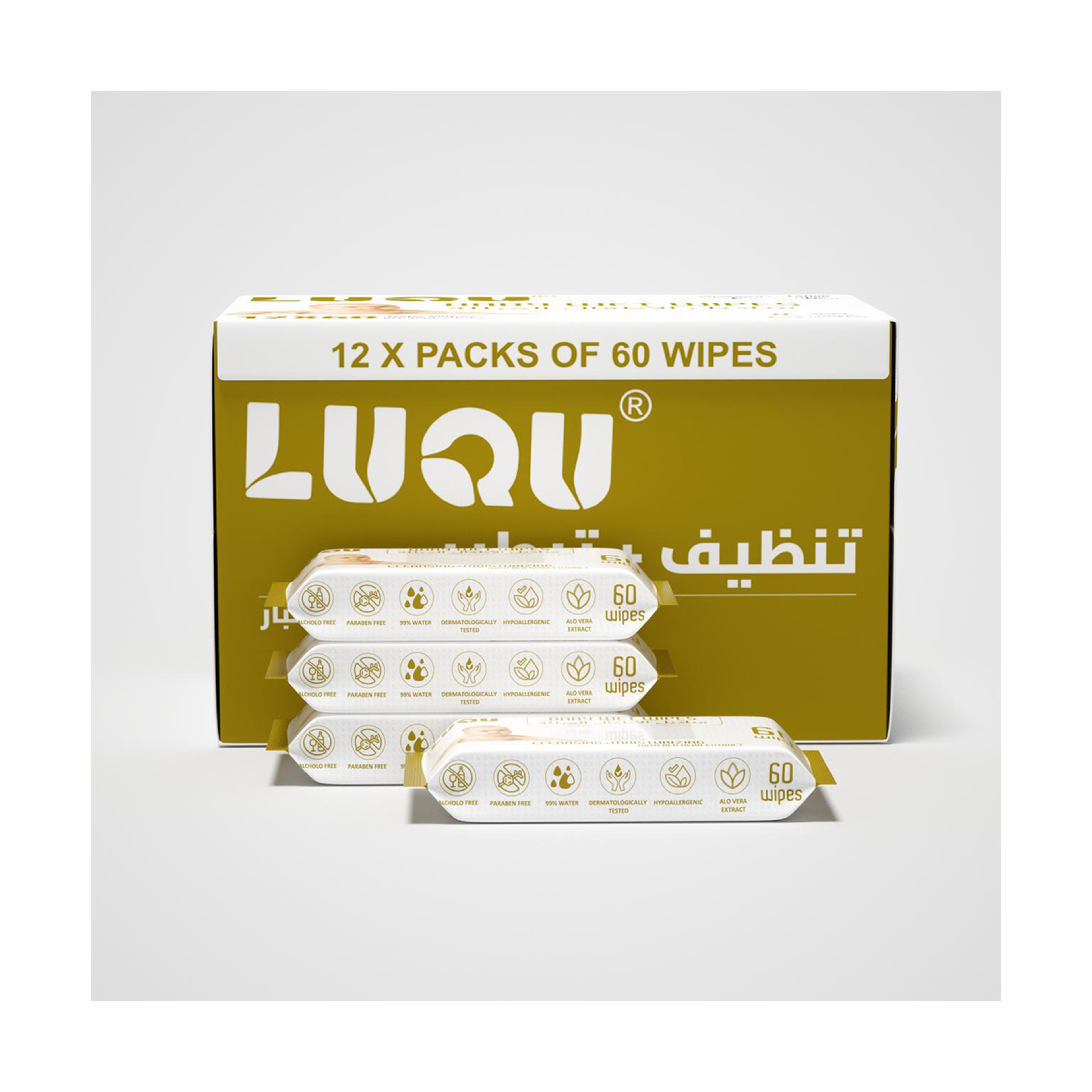 Luqu Baby Wipes 720 Wet Wipes,Pack Of 12