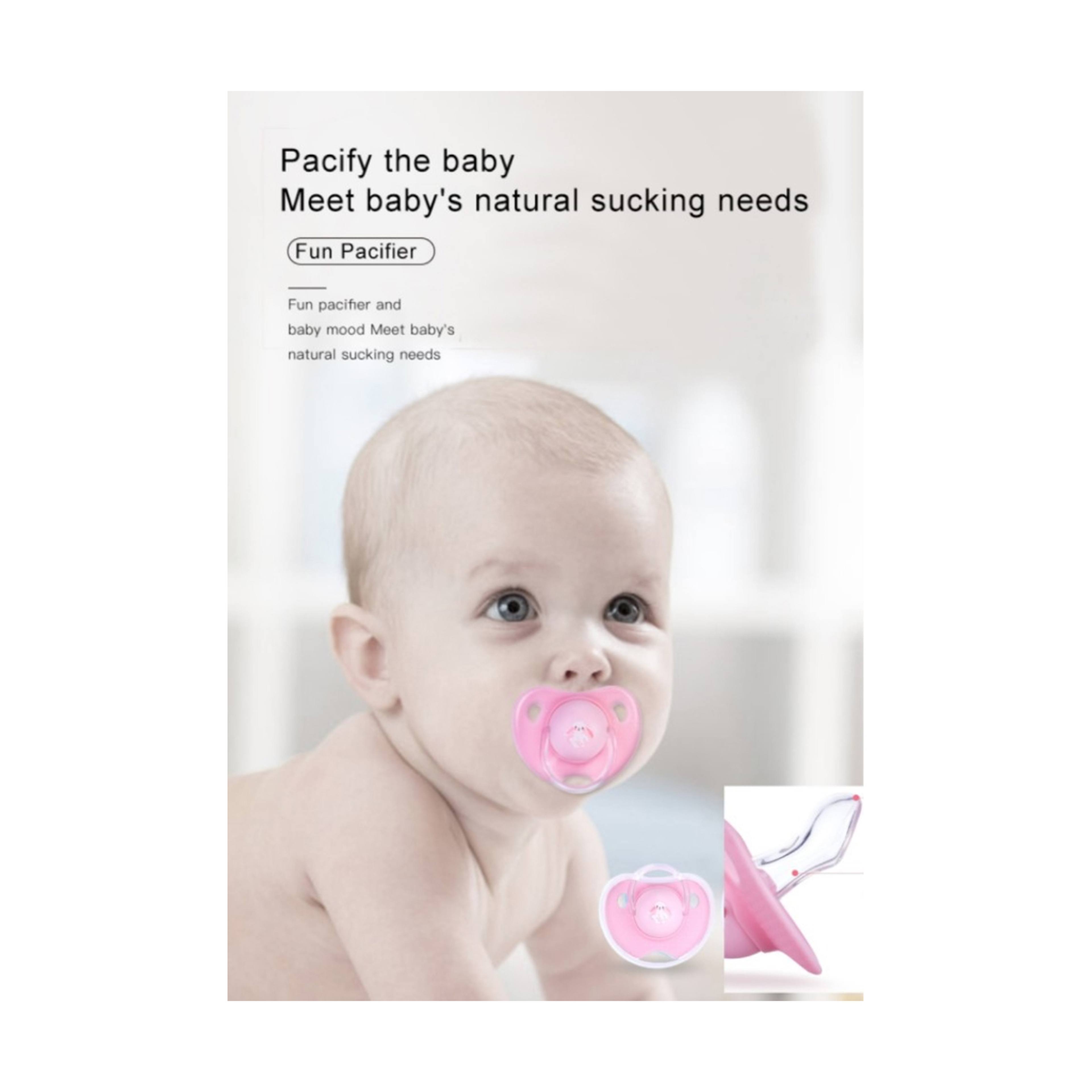 Luqu Pacifier Silicone Flat Head Pink