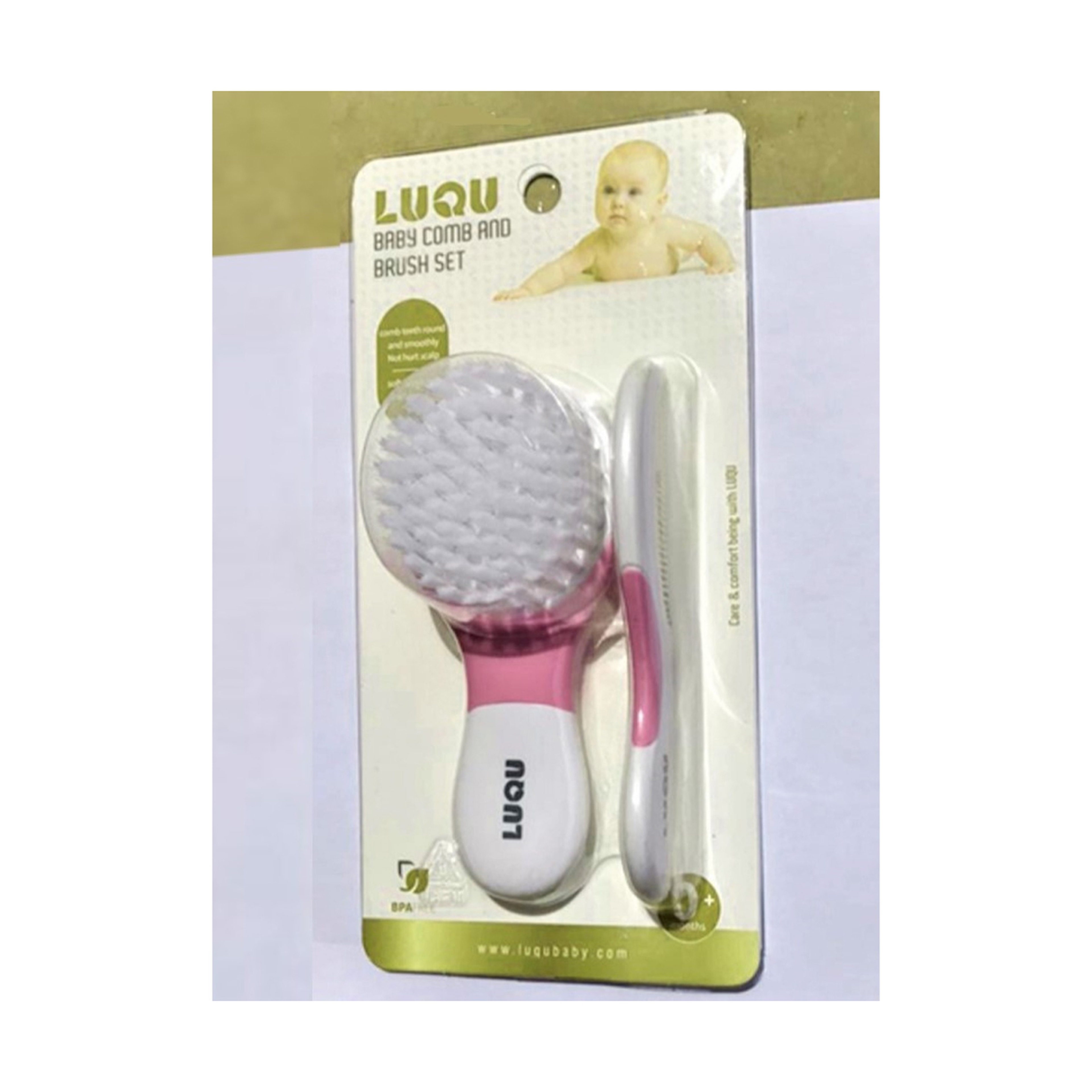 Luqu Comb And Brush Set Pink