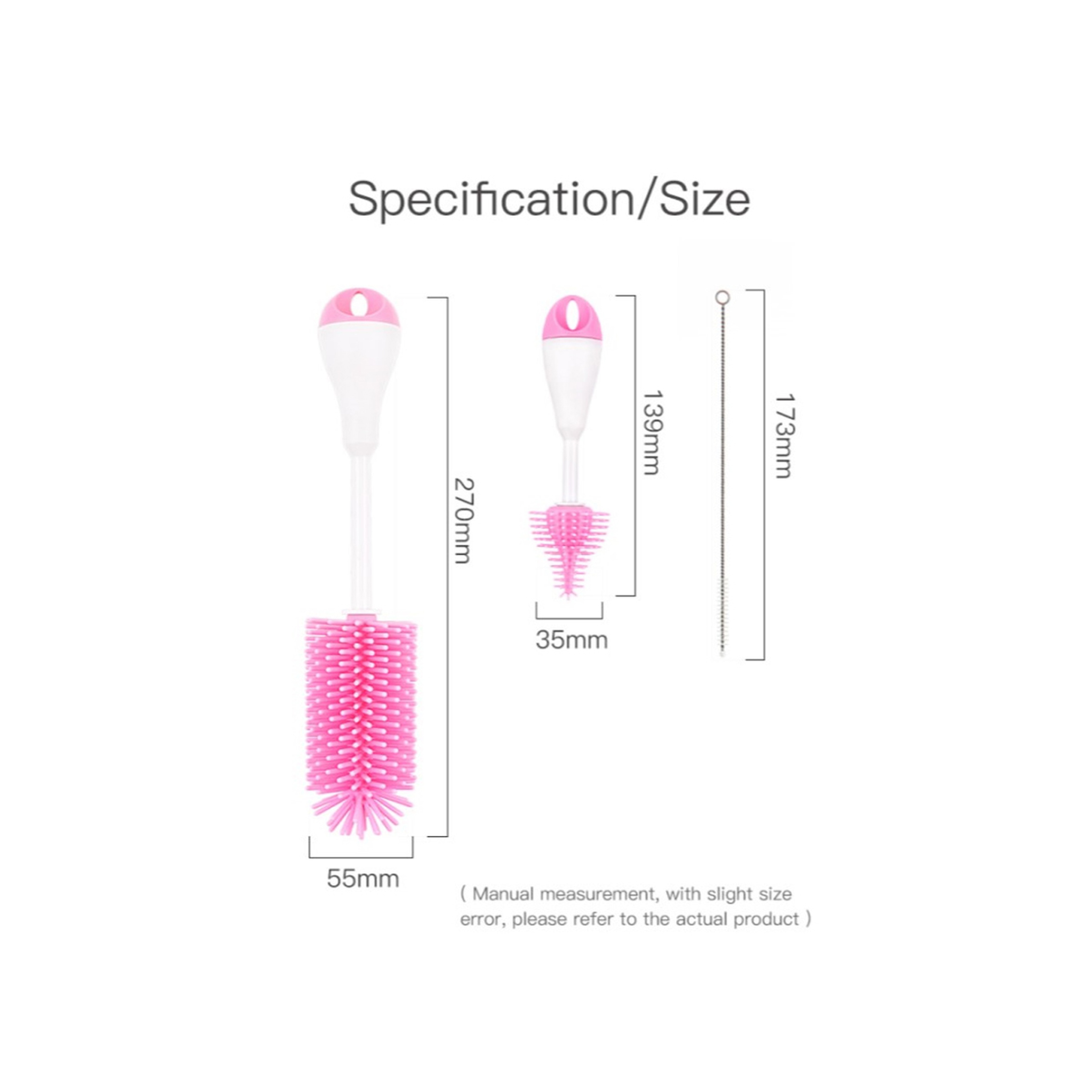 Luqu 3N1 Silicone Bottle Brush Set Pink