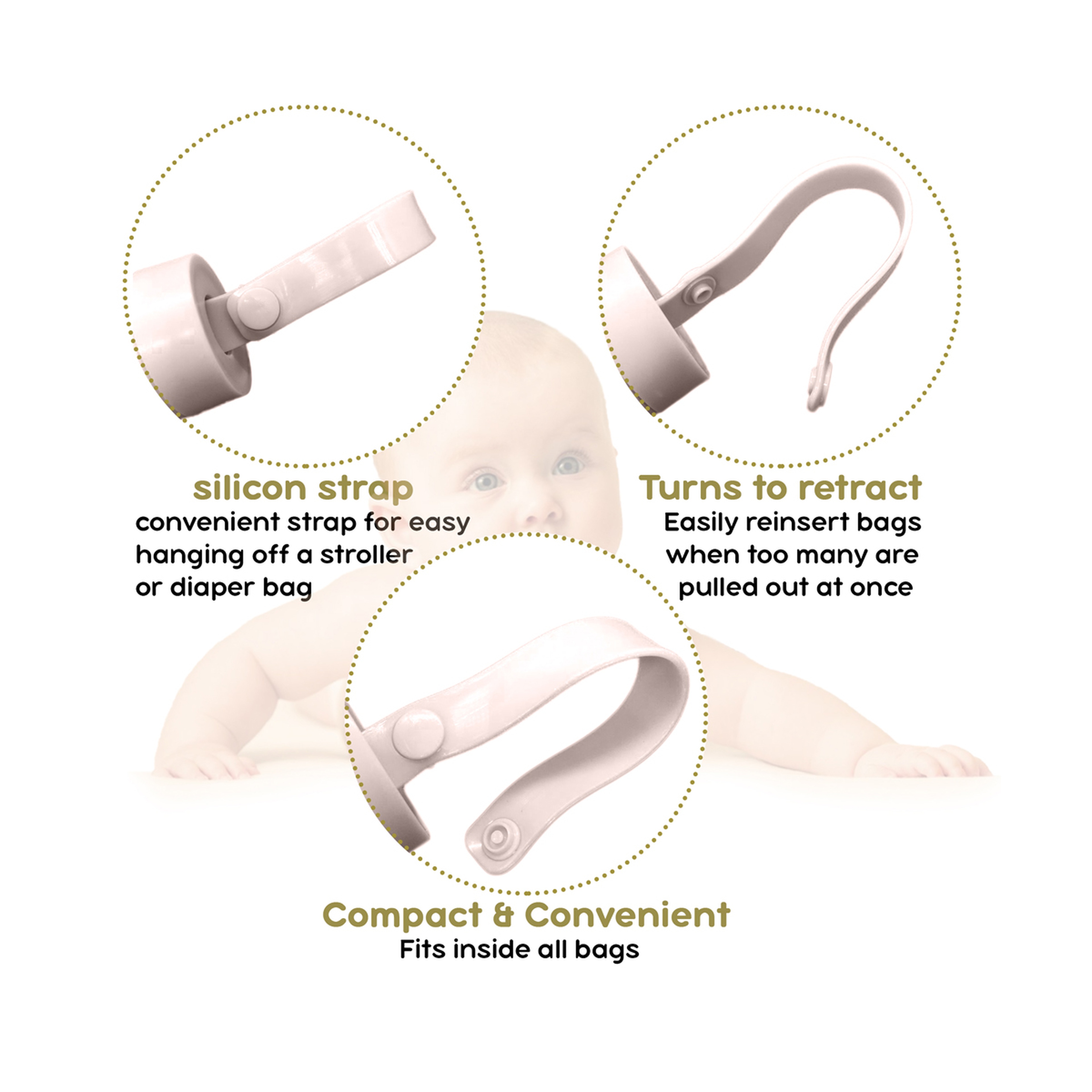 Luqu Diaper Disposal Bag Dispenser Pink