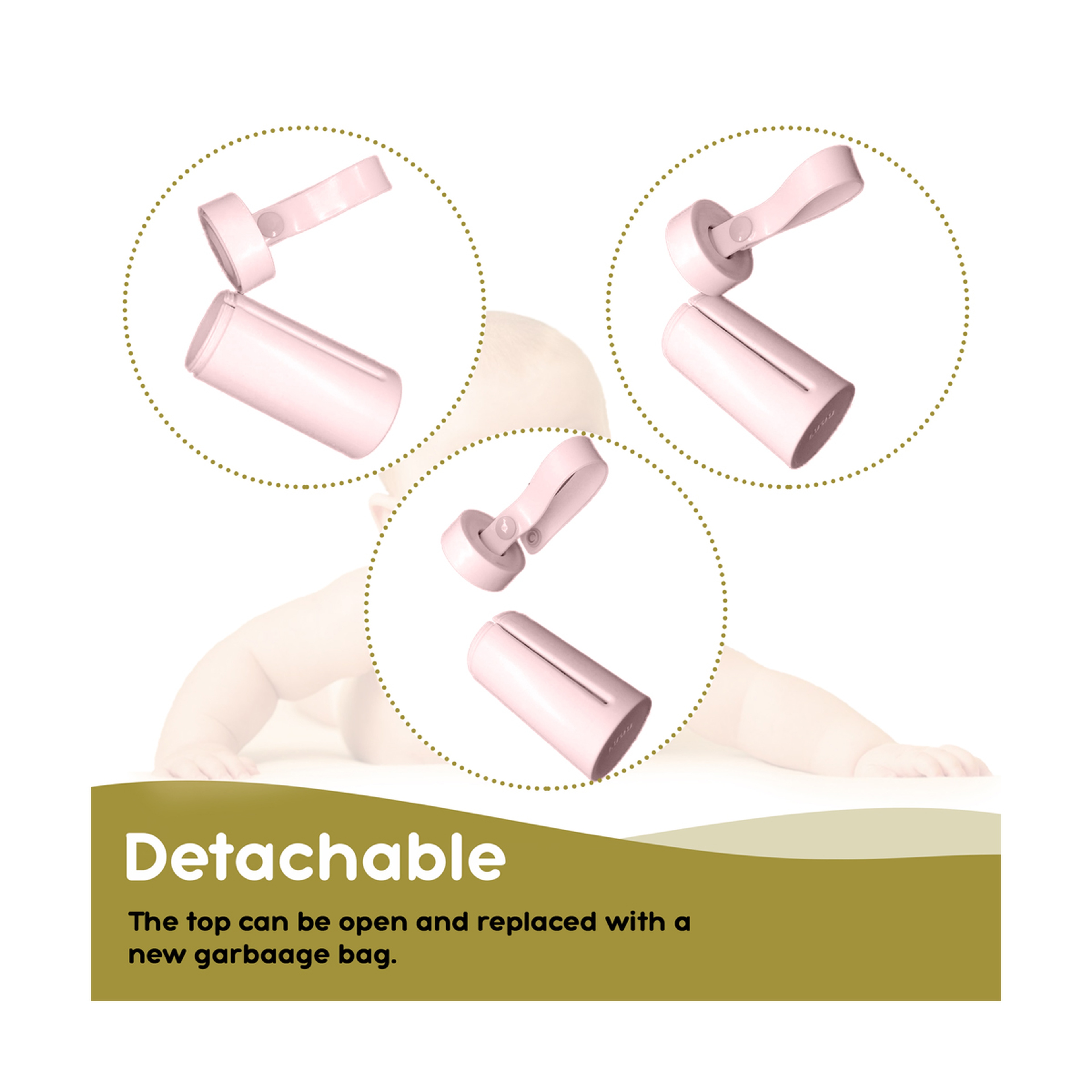 Luqu Diaper Disposal Bag Dispenser Pink